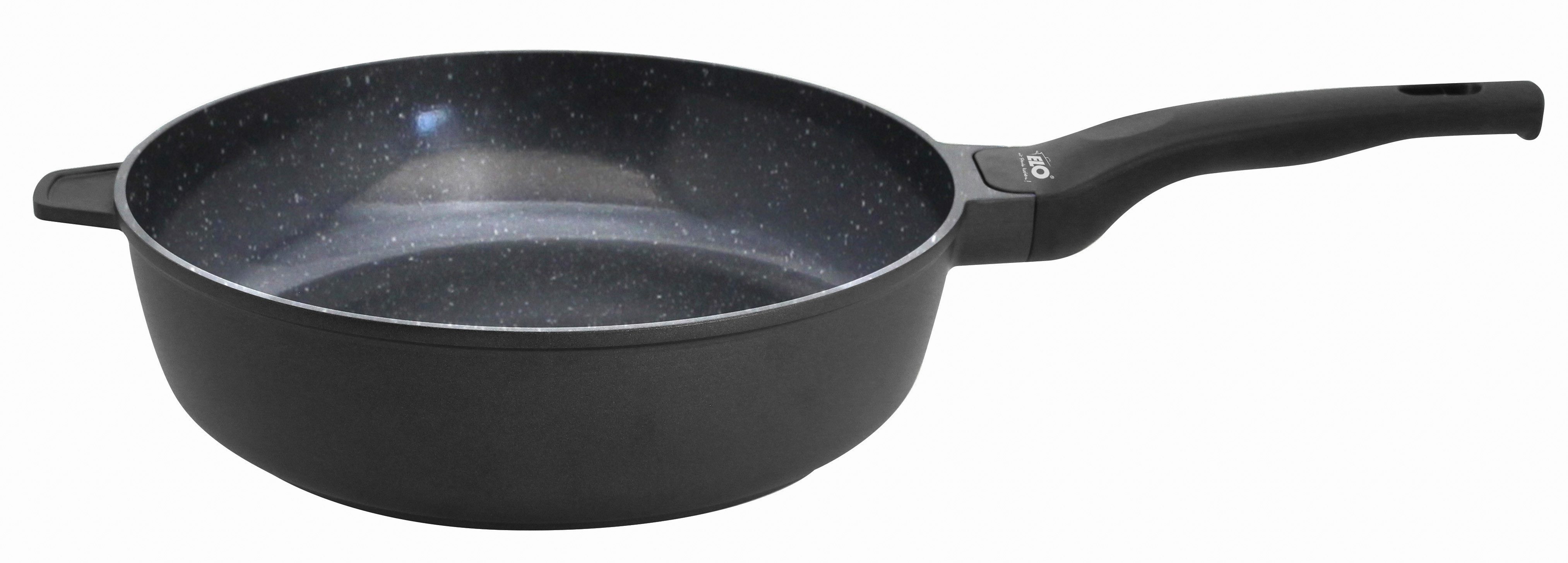 Elo Schmorpfanne Siloncast Pfanne mit Gegengriff, Aluminiumguss (1-tlg), antihaftbeschichtet, hitzeisolierender Stiel, Gegengriff