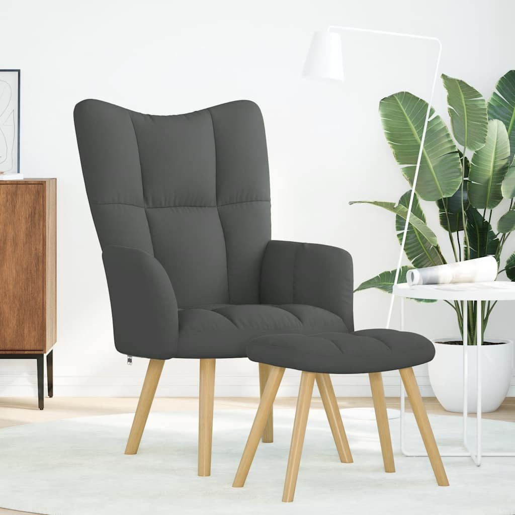 vidaXL Sessel Relaxsessel mit Hocker Dunkelgrau Stoff (1-St) günstig online kaufen