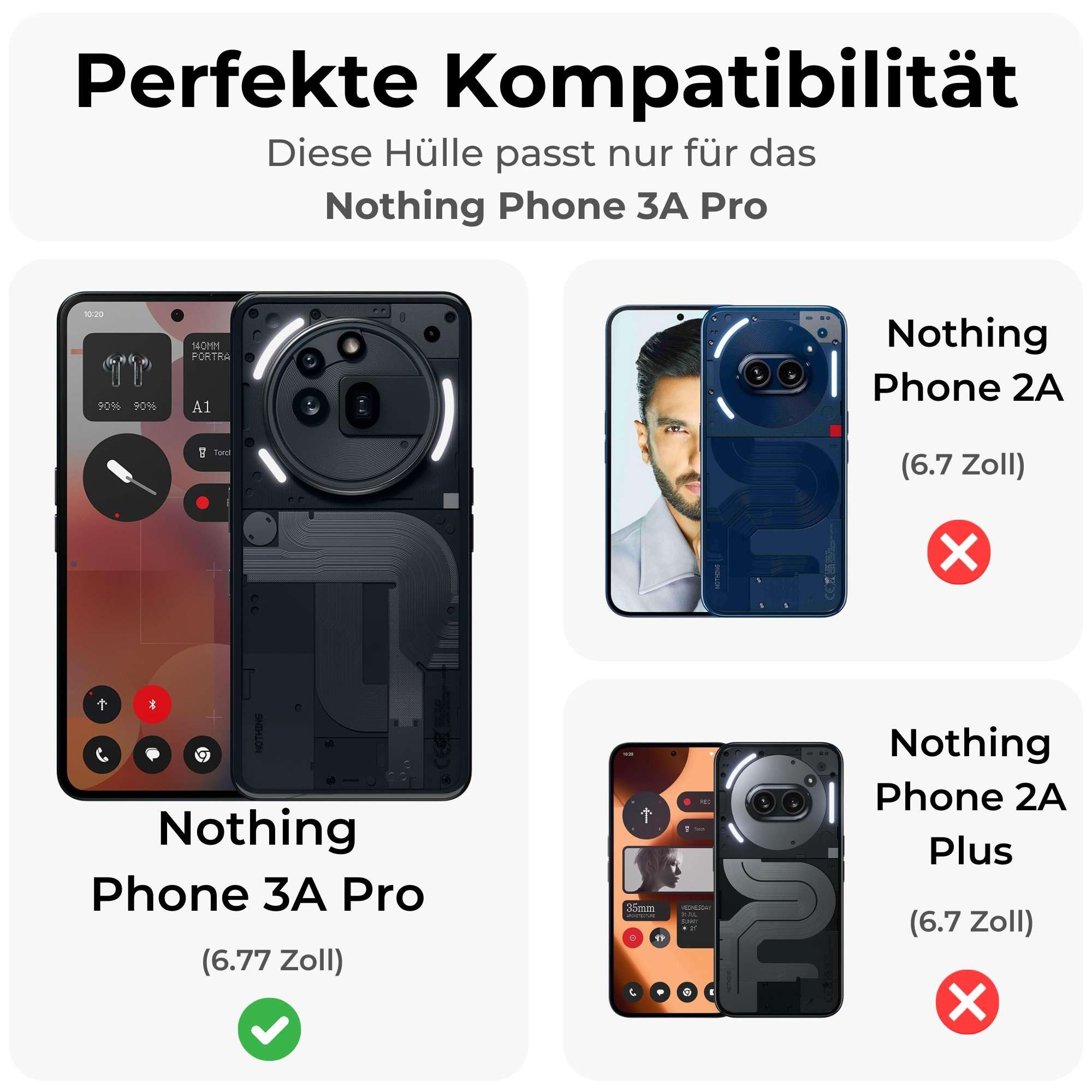 betterfon Handyhülle für Nothing Phone Matt Stoßfest Schutzhülle Back cover, Stoßdämpfendes TPU schützt vor Stürzen und Kratzern