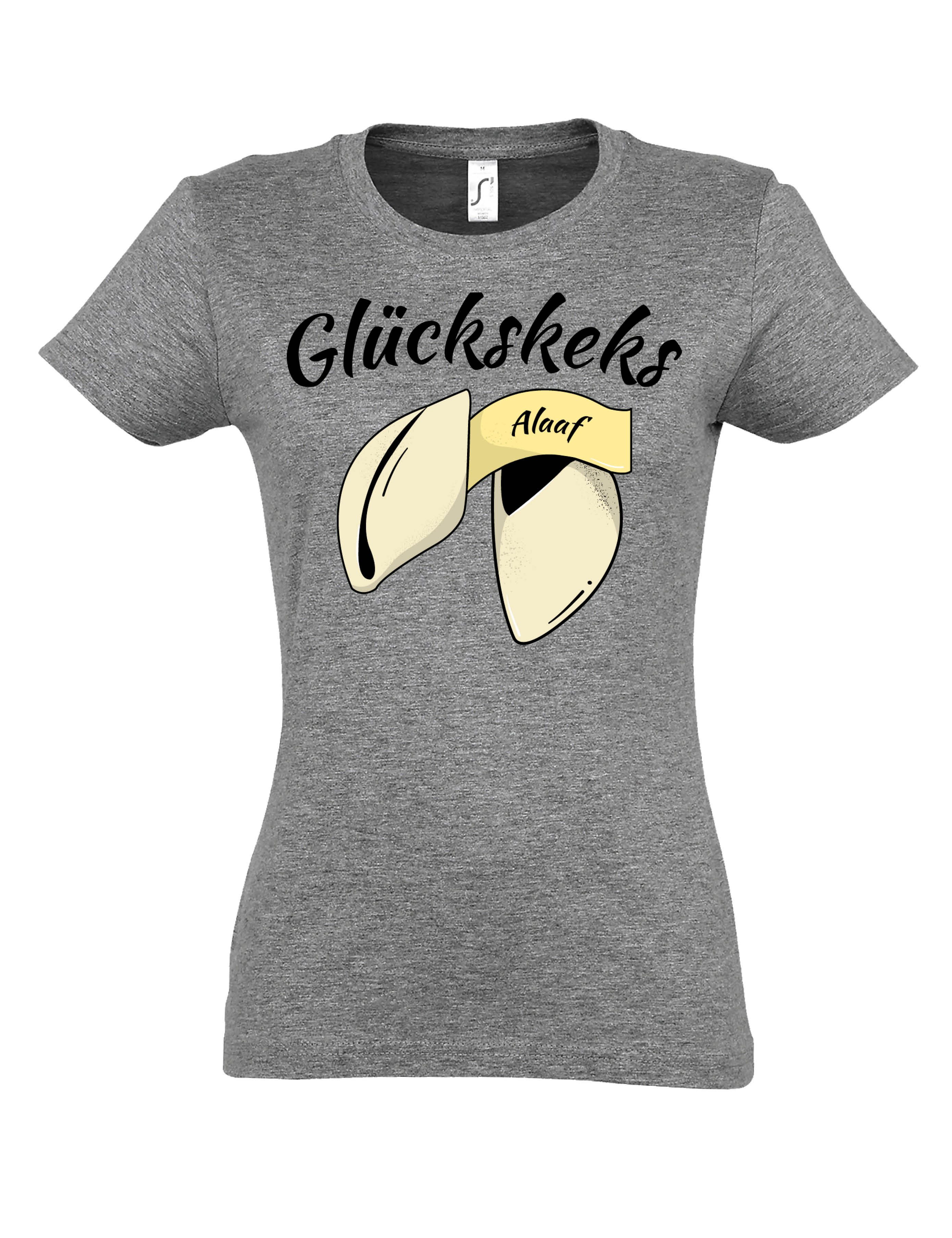 Print-Shirt Glückskeks Print Damen T-Shirt Statement Fasching Karneval Frauen