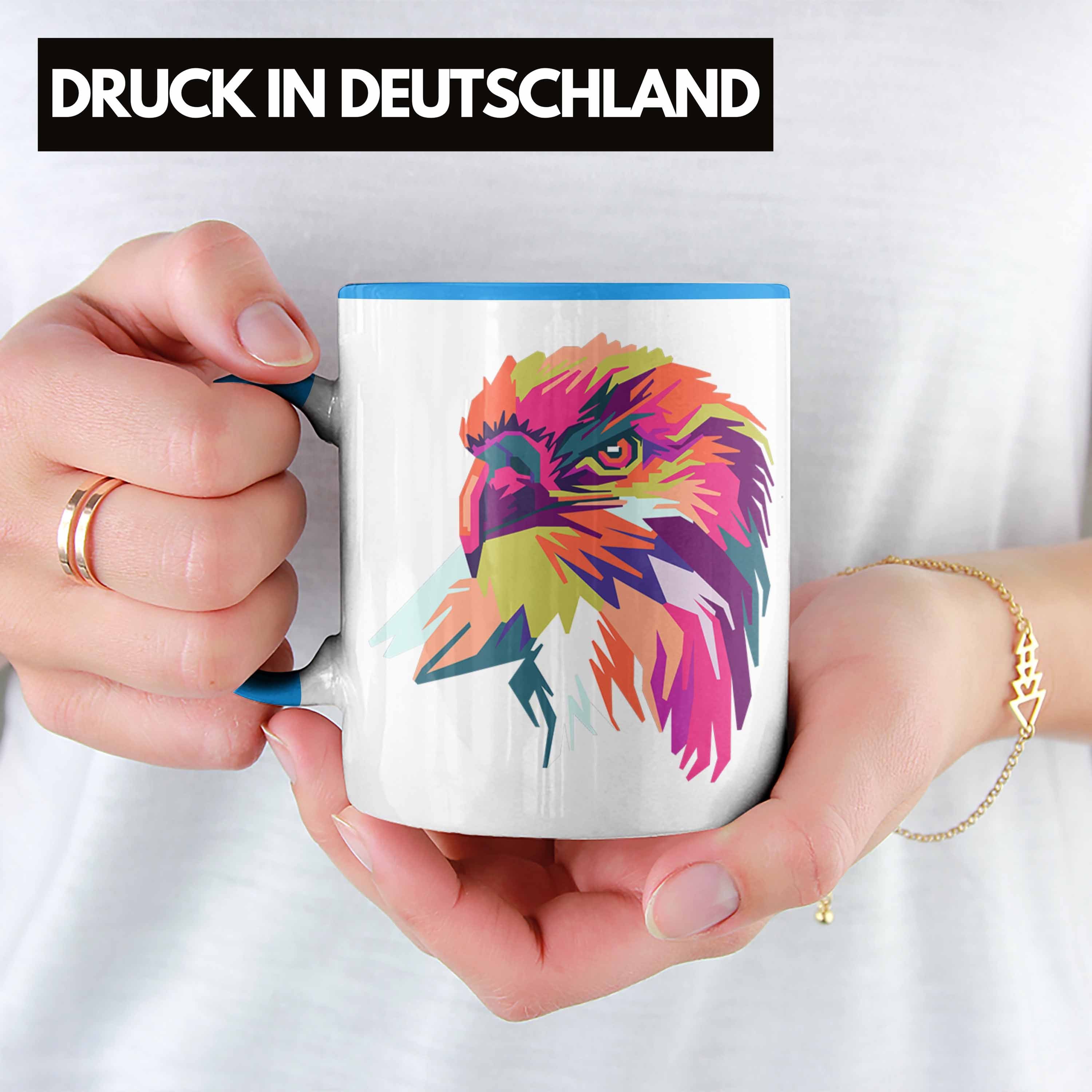 Blau Kaffeetasse Tasse Adler - Trendation Tasse Trendation Adler-Fans Geschenk Polygon