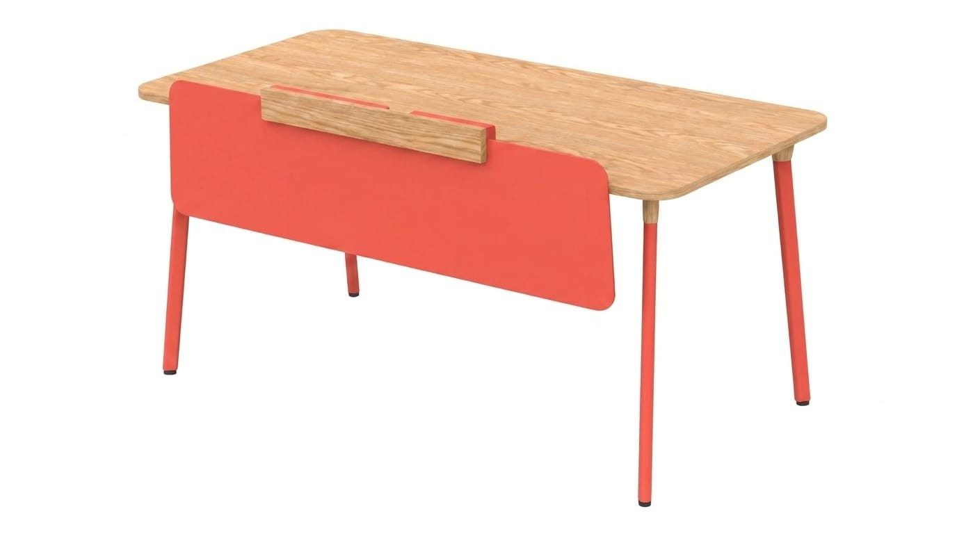 Xlmoebel Schreibtisch Design Schreibtisch Holzplatte geräumiger modern Arbeitsfläche (1-St., 1-tlg)