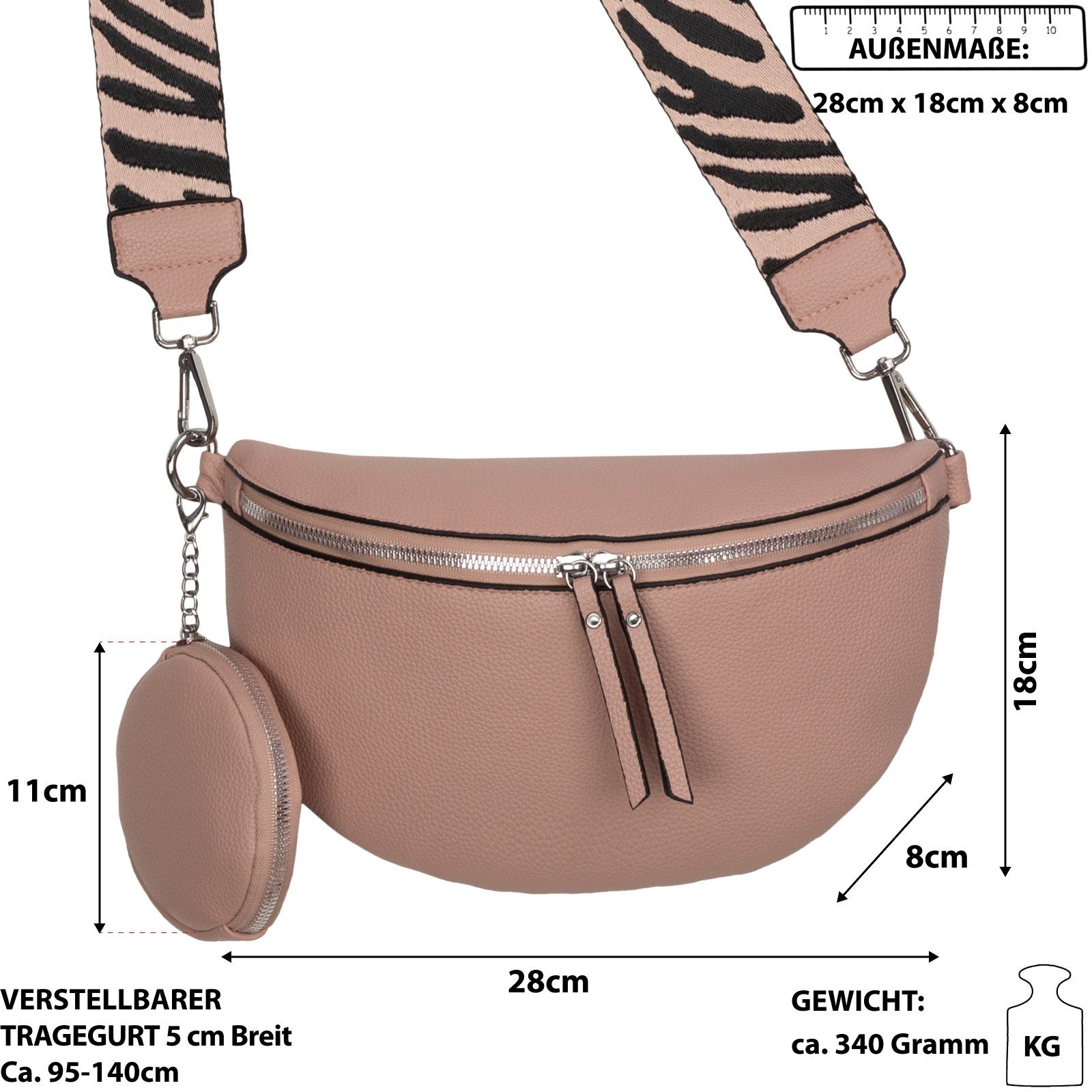 EAAKIE Gürteltasche Bauchtasche Umhängetasche Crossbody-Bag Kunstleder günstig online kaufen