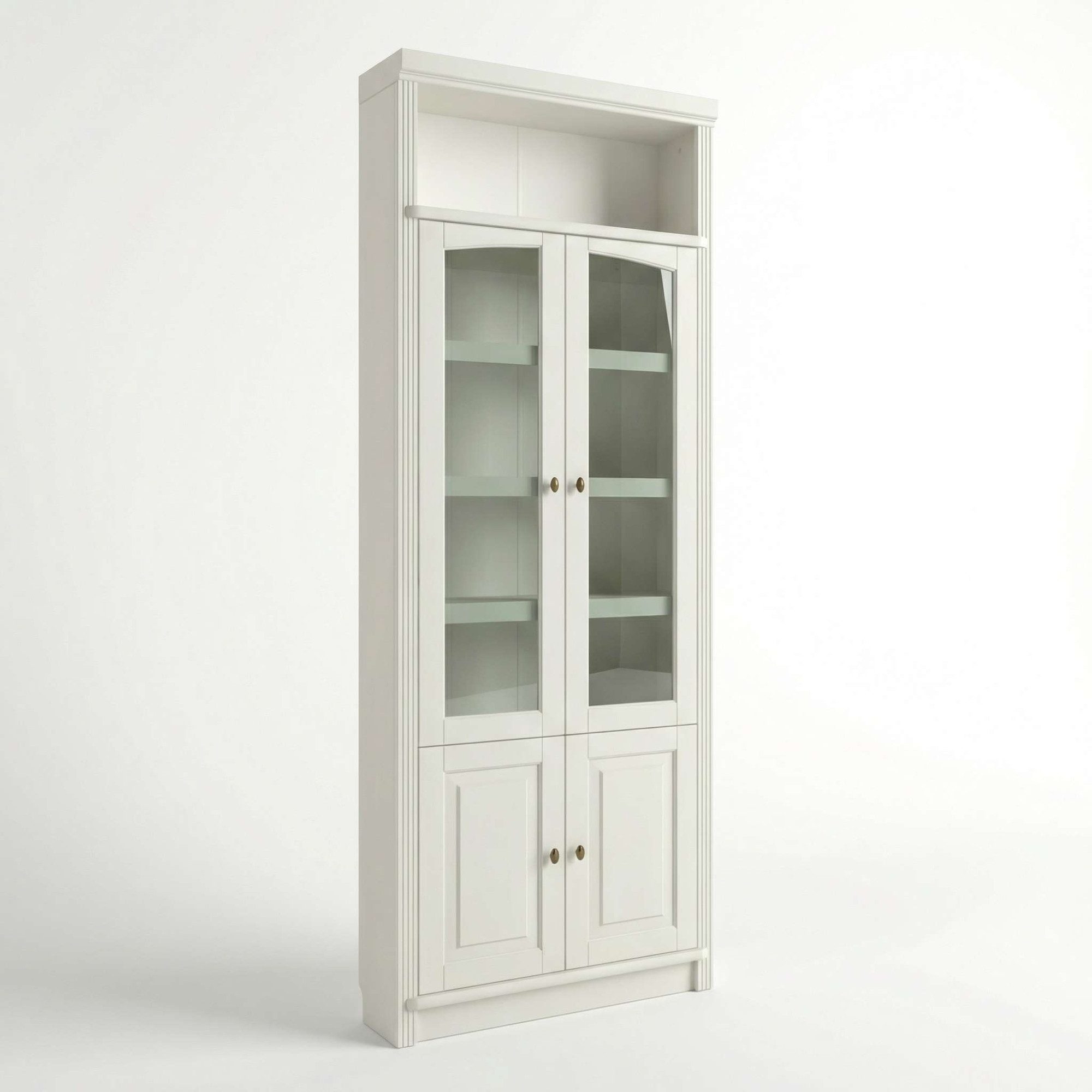 OTTO home Vitrine Soeren Regal mit 2 Glastüren und 2 Holztüren, B/TH: 80/29/220 cm Kiefer FSC®-zertifiziert, 1 offenes Fach, 6 Fächer hinter den Türen