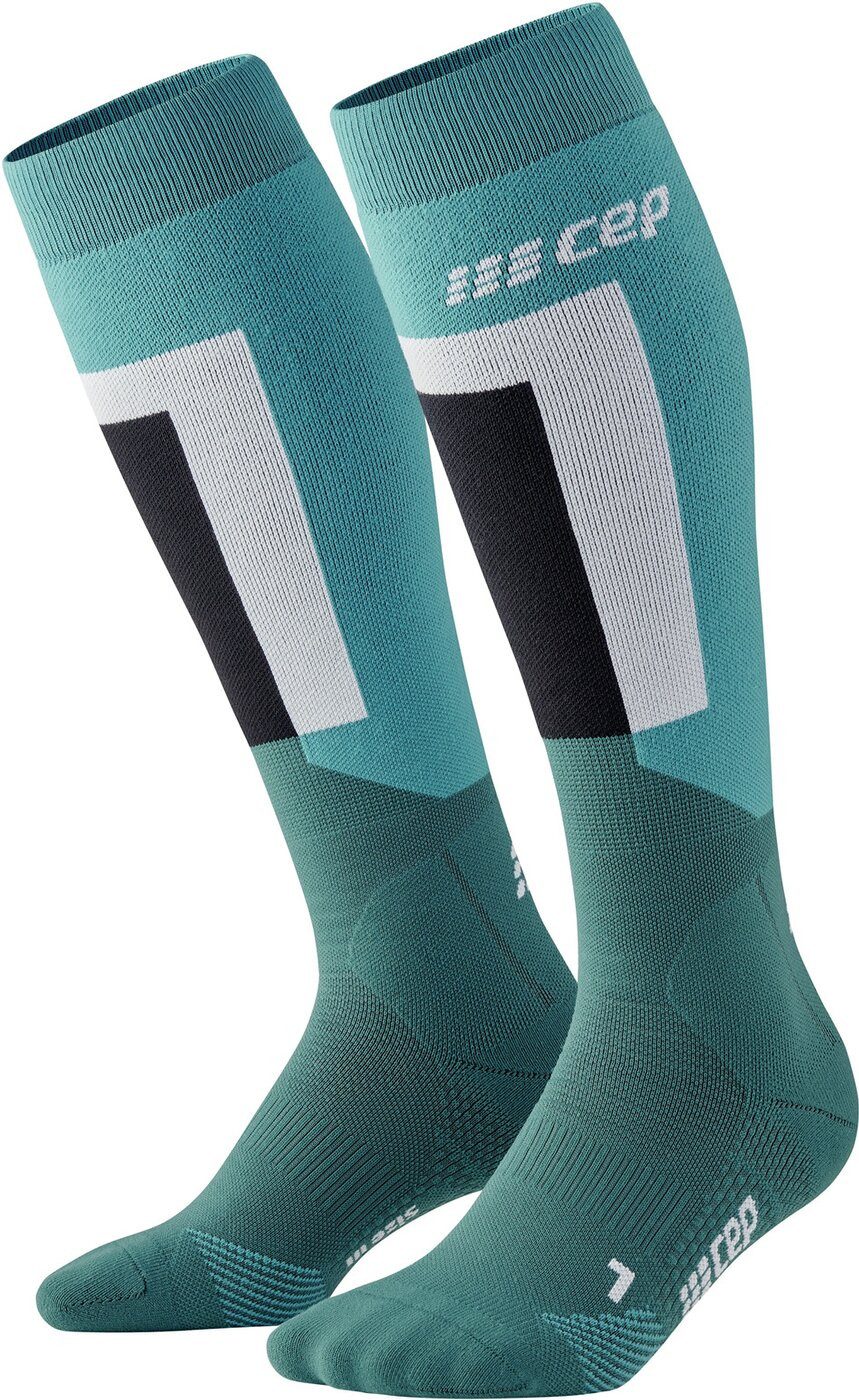 Skisocken CEP thermo socks, skiing, tall, v3, men TURQUOISE/GREEN