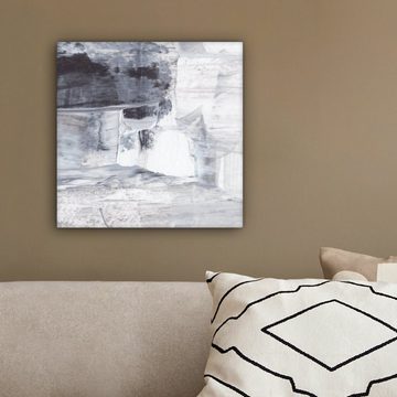 OneMillionCanvasses® Leinwandbild Kunst - Farbe - Weiß - Schwarz - Grau, (1 St), Leinwand Bilder für Wohnzimmer Schlafzimmer, 20x20 cm