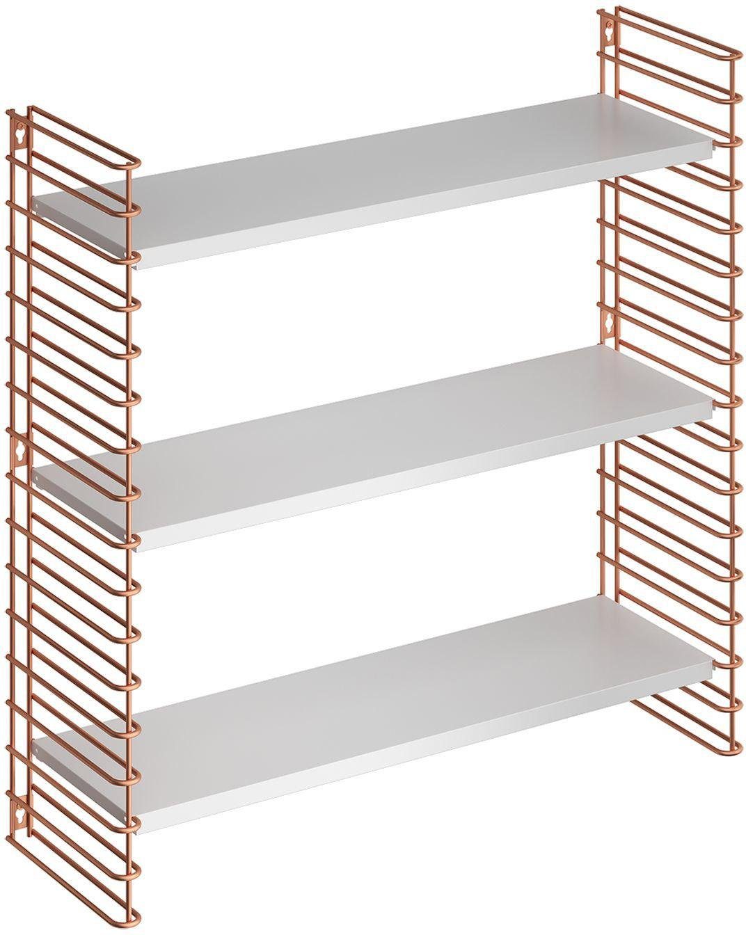 Tomado, kupferfarben Wandregal kupferfarben/weiß Metaltex Seitengitter