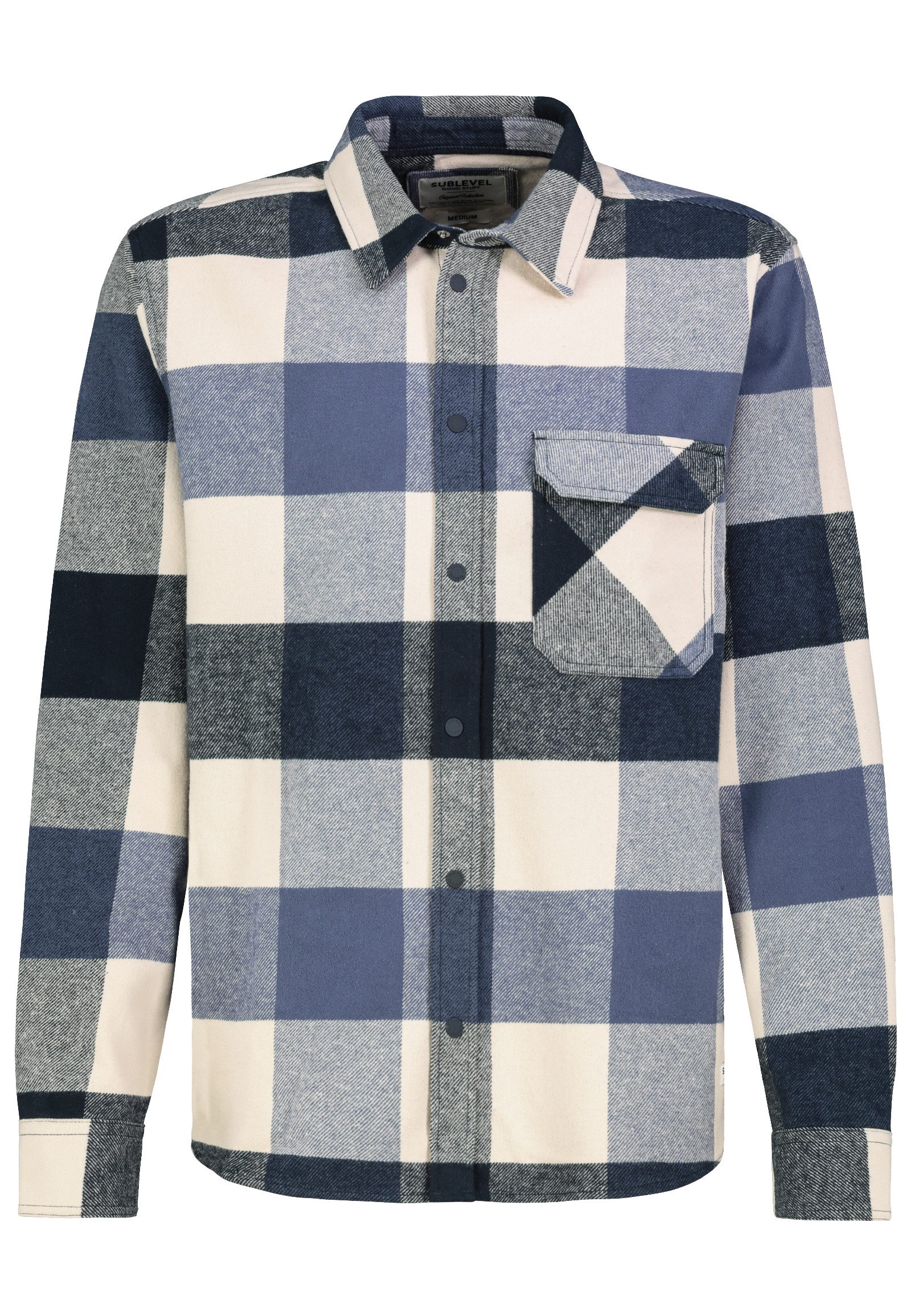 SUBLEVEL Langarmhemd Stylisches Karo-Design mit Brusttasche vorne (1-tlg) H günstig online kaufen
