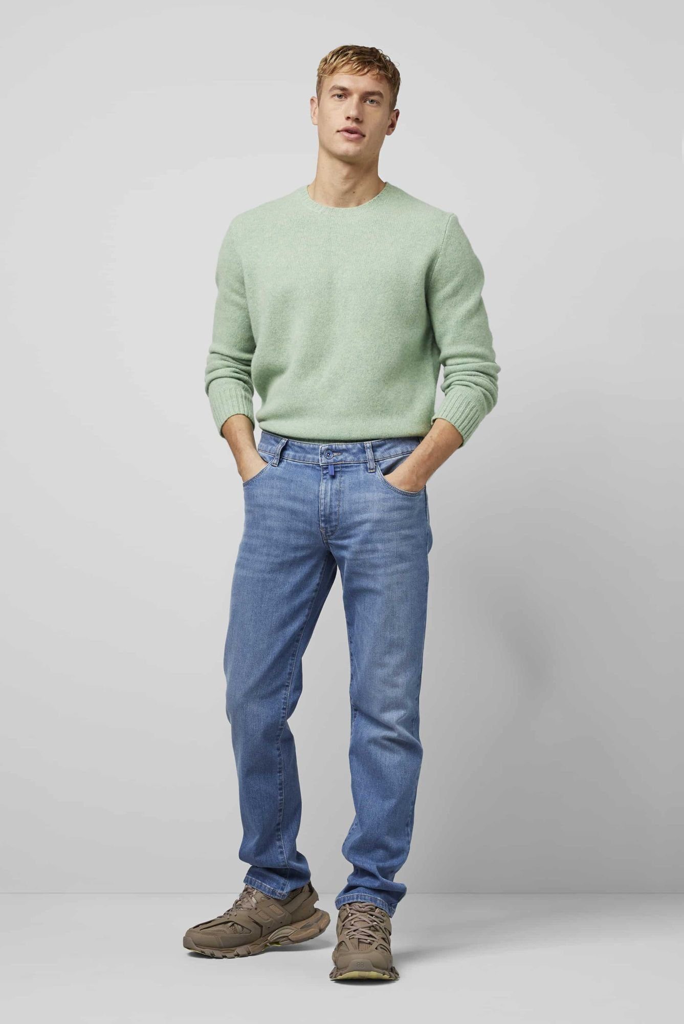 MEYER Regular-fit-Jeans M5 Regular Fit Jeans 6209 im Five Pocket Style blau