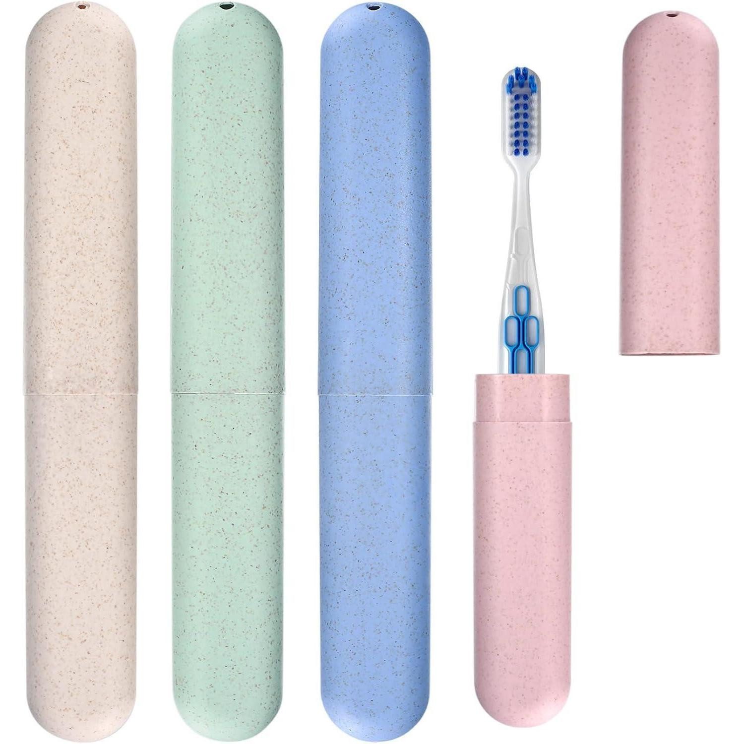 LuxusKollektion Hygienebeutelspender 4 Stück Portable Zahnbürstenetui in verschiedenen Farben - Reise