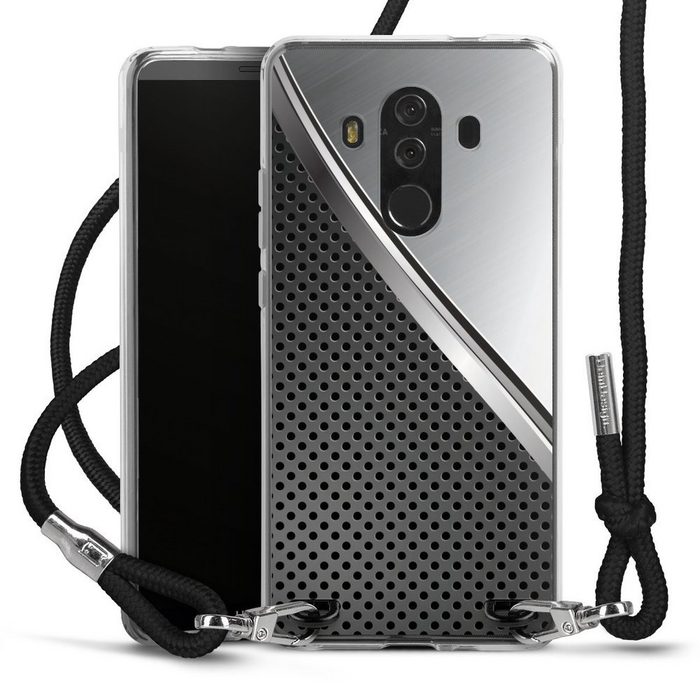 DeinDesign Handyhülle Carbon Stahl Metall Duo Metal Surface Huawei Mate 10 Pro Handykette Hülle mit Band Case zum Umhängen