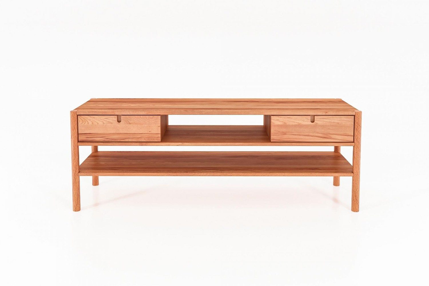 Natur24 Lowboard TV-Board Zola Kernbuche massiv 160x59cm mit 2 Schubladen