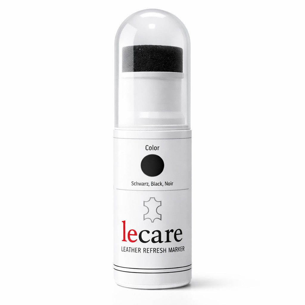 LeCare Schuhputzbürste LeCare Sohlenrandfarbe, schwarz, 25 ml Flasche mit Schwammaufträger