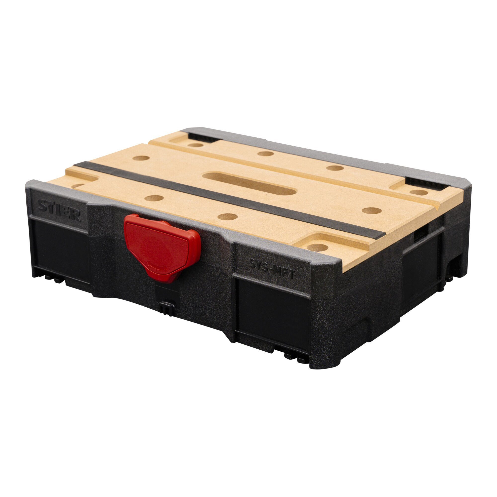 Stier Koffer STIER Systainer T-LOC MFT BLACK-Edition 396x296x105mm Spanntisch Trans