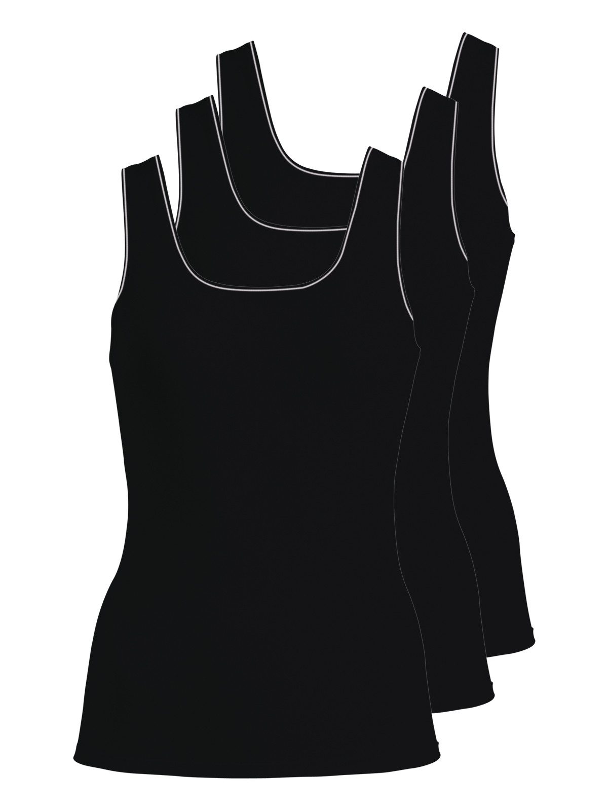 Achseltop 3er Pack Damen Achseltop Baumwolle-Elasthan