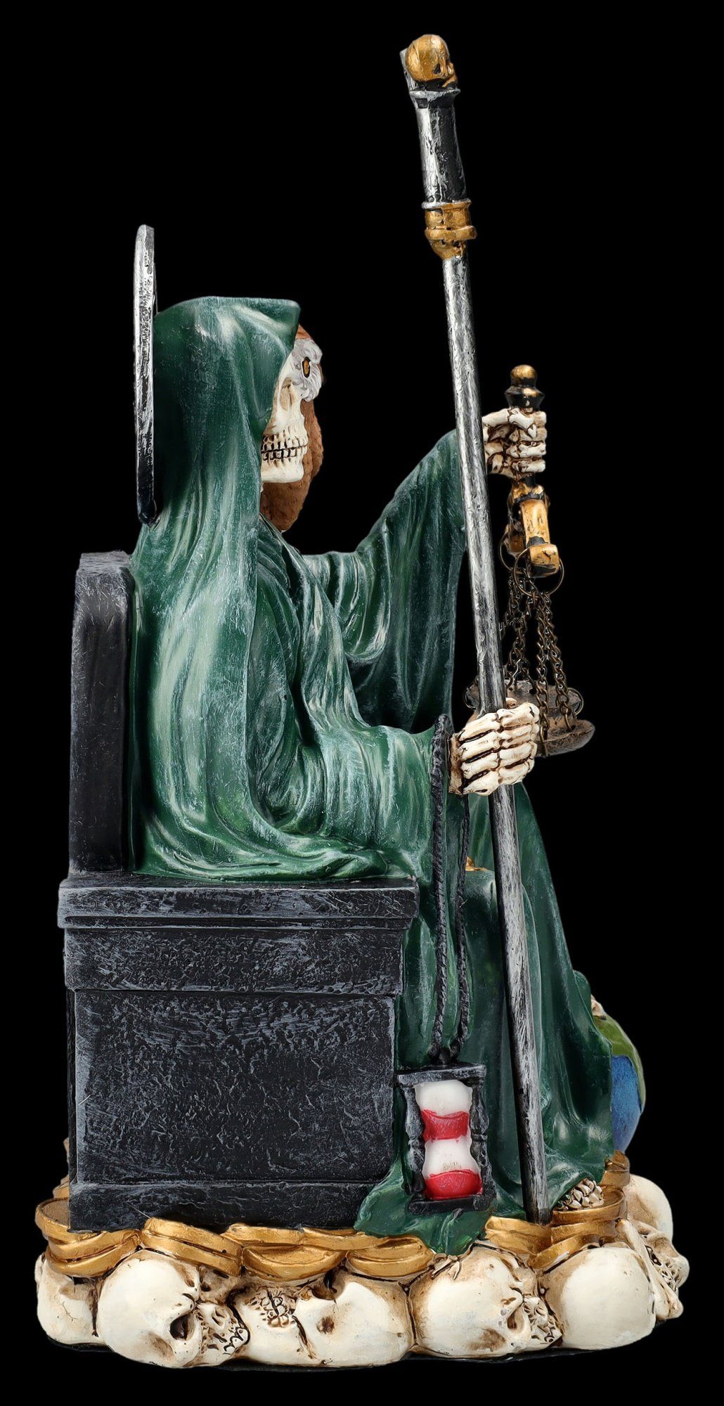 Figuren Shop - Santa grün Dekofigur Gothic Muerte Dekofigur mystische GmbH Figur Figur Sitzende