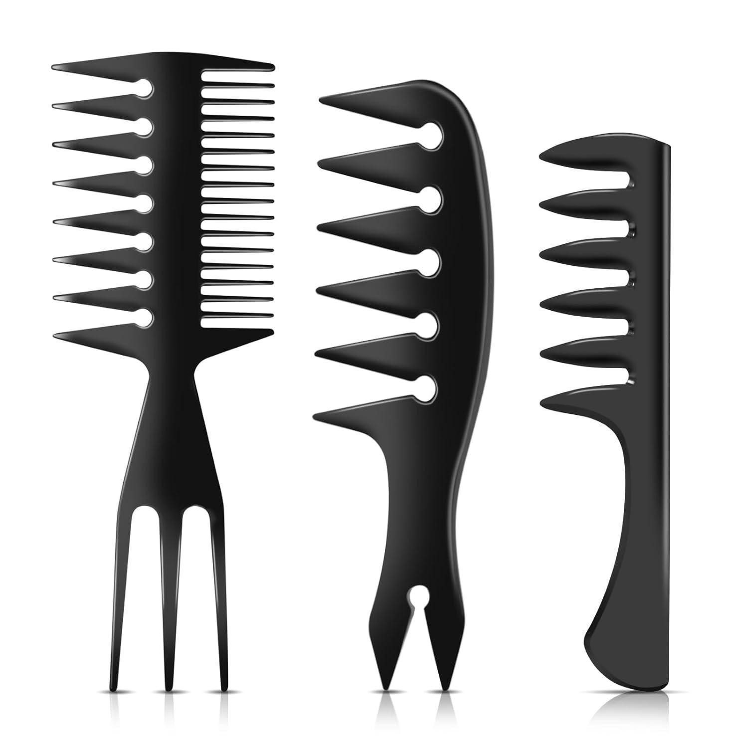 LuxusKollektion Haarkamm Haarstylingkamm Herren Breitzahnkamm Pompadour Quiff 3 Stück