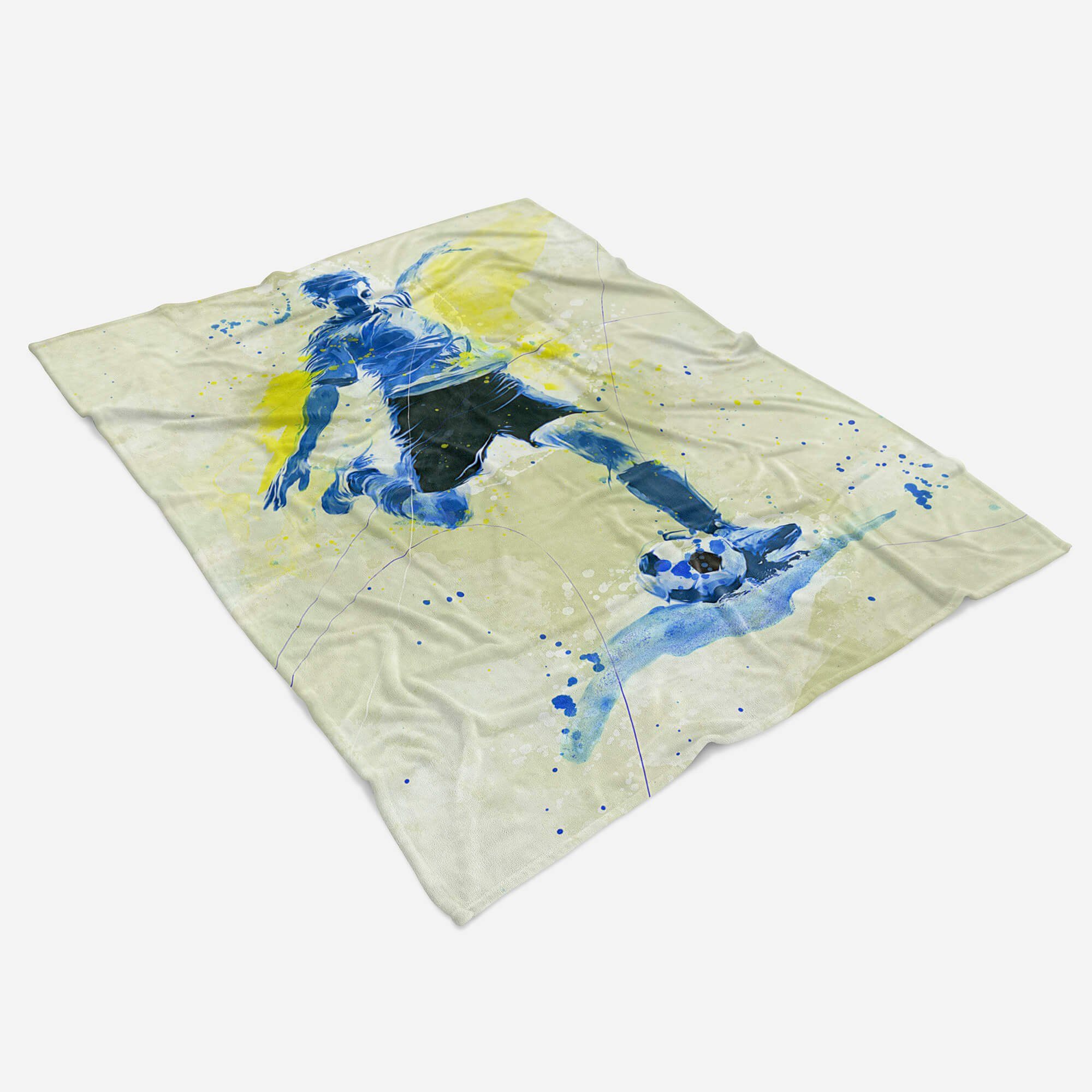 Handtücher SplashArt Sport Handtuch Strandhandtuch Saunatuch Kuscheldecke Kunstvoll Fußball Sporthan, Baumwolle-Polyester-Mix (1-St), Handtuch