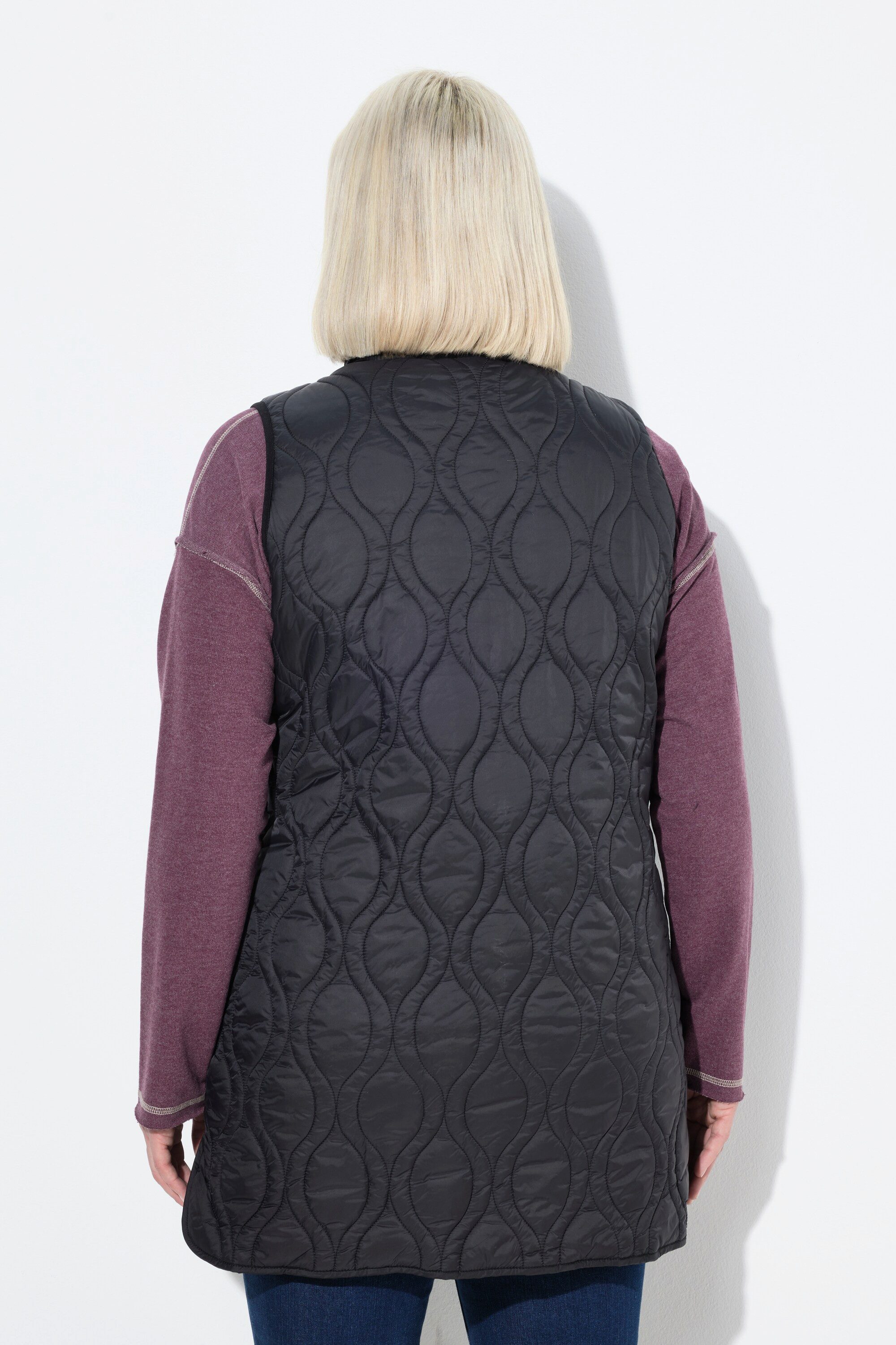 Ulla Popken Steppweste HYPRAR Steppweste A-Linie 2-Wege-Zipper recycelt