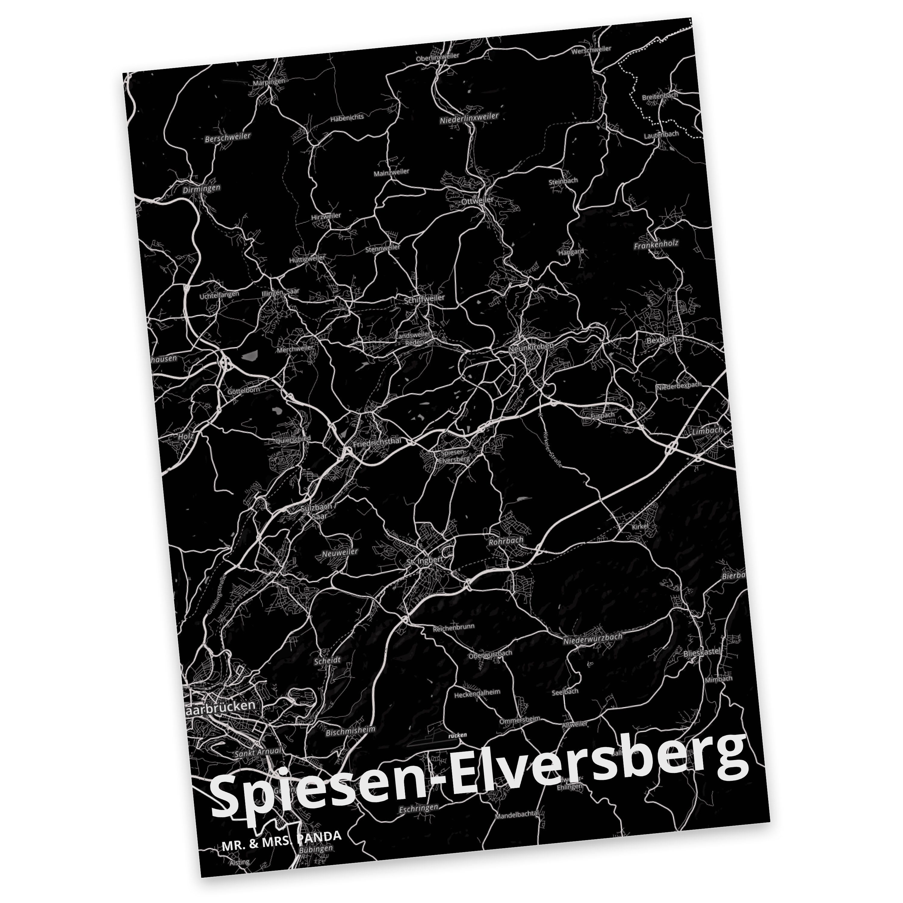 - Postkarte Spiesen-Elversberg Mr. Panda Geburtstagsk & Mrs. Geschenk, Grußkarte, Ansichtskarte,