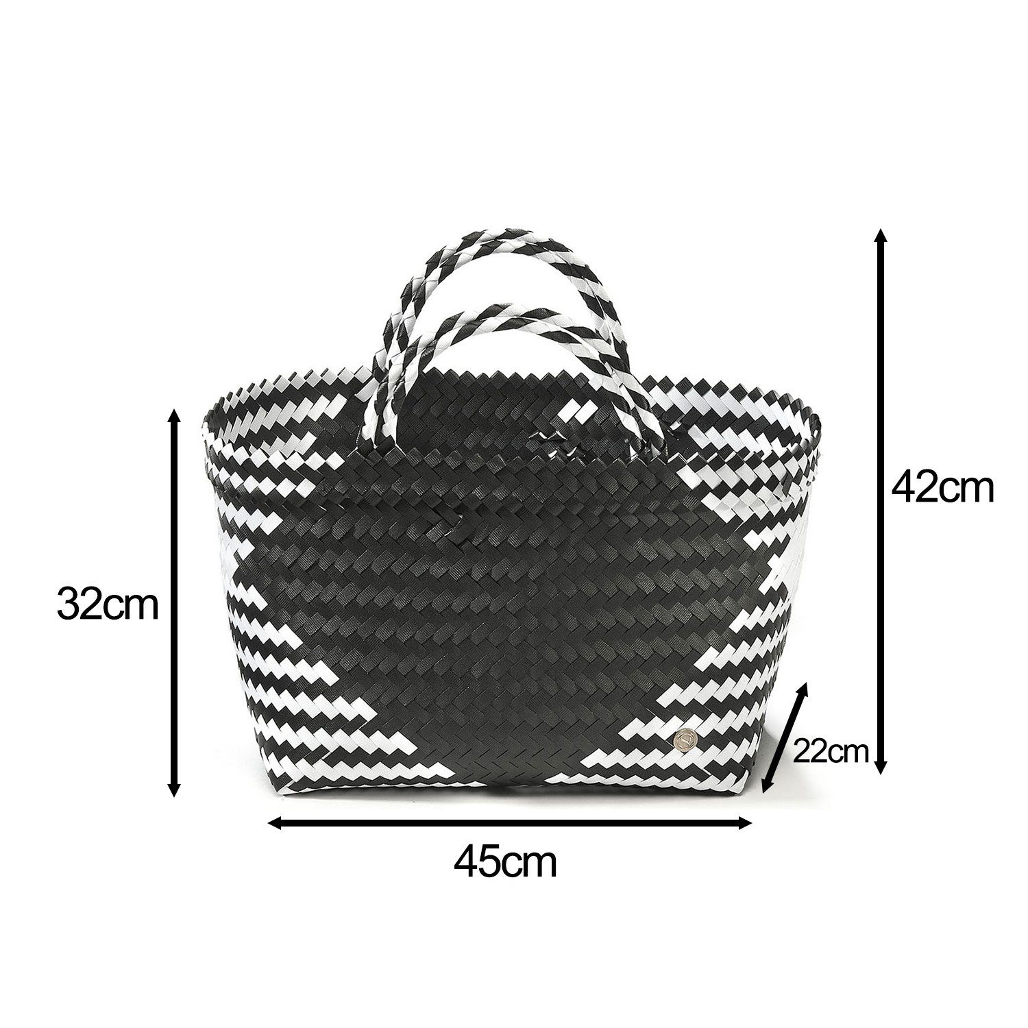 Kobolo Shopper Einkaufstasche ROM XXL aus PE mit PU Henkeln (1 Stück) günstig online kaufen