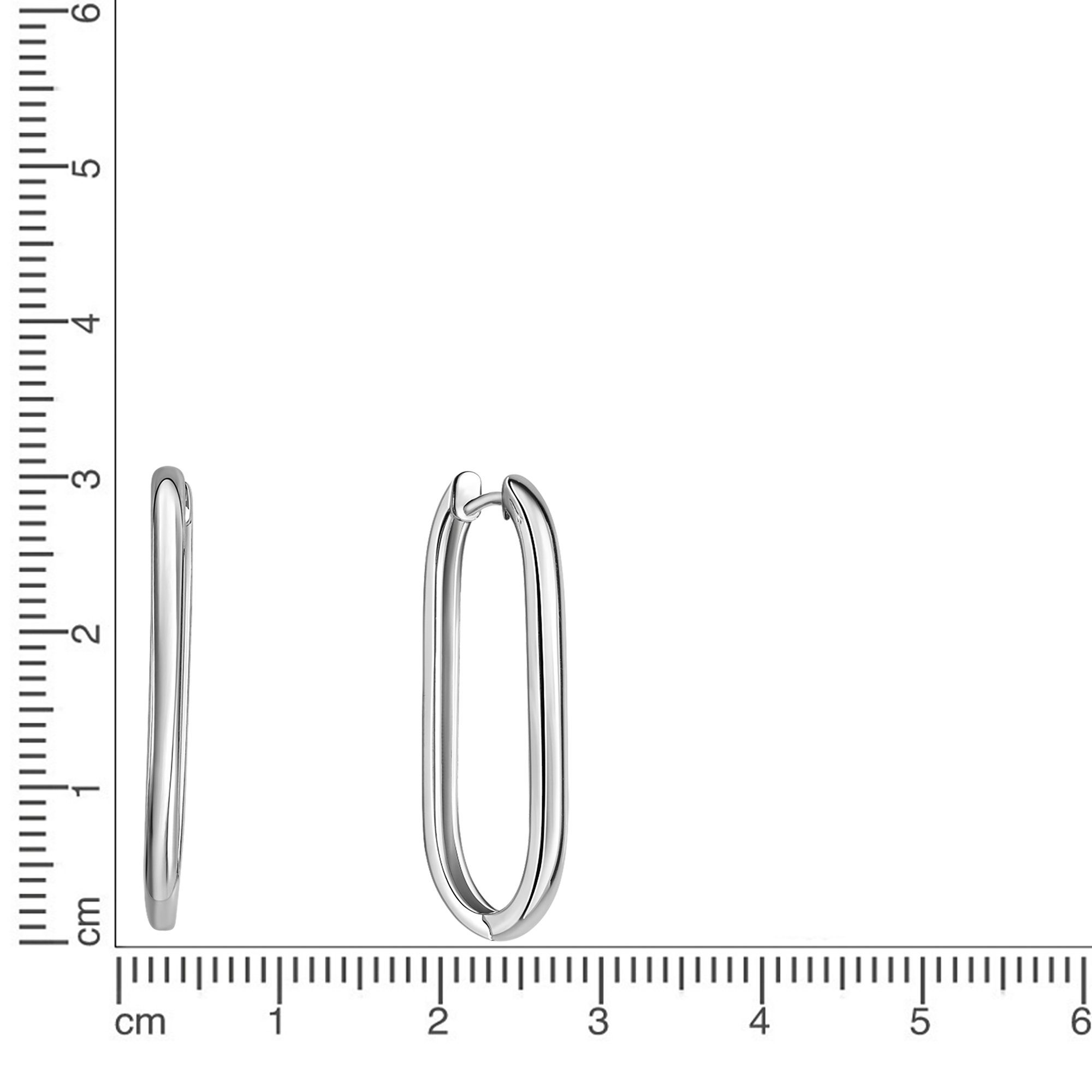 Zeeme Paar Creolen Silber 925 rhodiniert oval 31mm lang günstig online kaufen