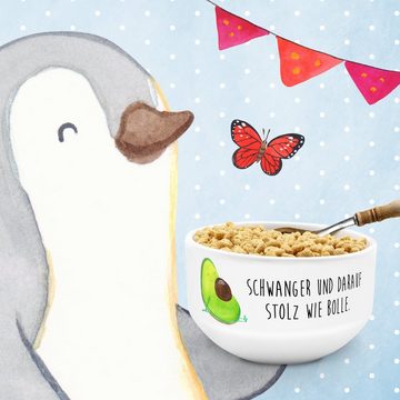 Mr. & Mrs. Panda Müslischale Avocado Schwangerschaft - Weiß - Geschenk, Suppenschüssel, Babyparty, Keramik, (1-tlg), Liebevolles Design