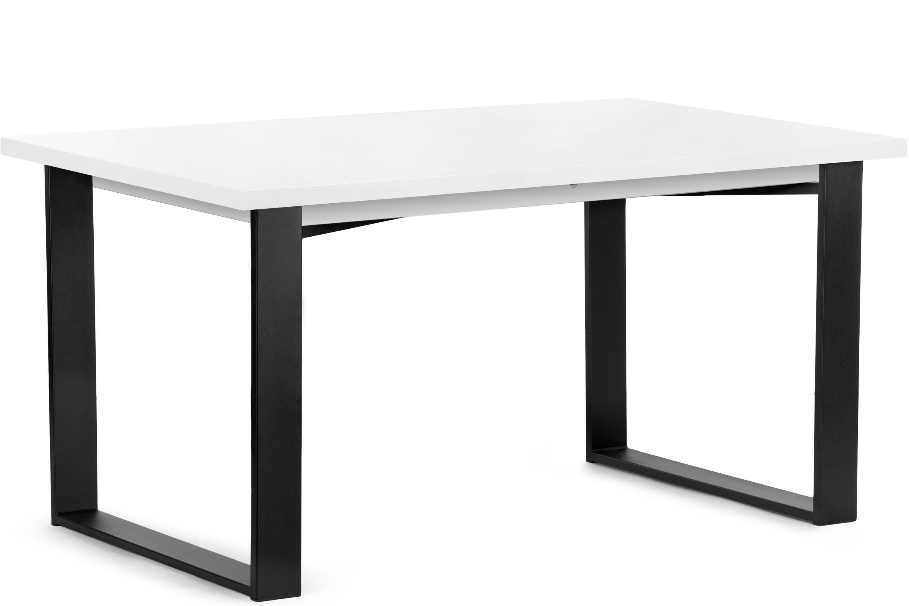 Konsimo Esstisch CETO Esszimmertisch Küchentisch 150x80cm, ausziehbar bis 190cm, rechteckig, Loft-Stil weiß | weiß