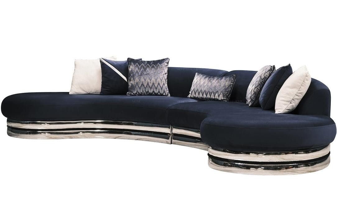 Xlmoebel Big-Sofa Blaues Polstersofa mit modernem Design und hohem Sitzkomfort, Hergestellt in Europa