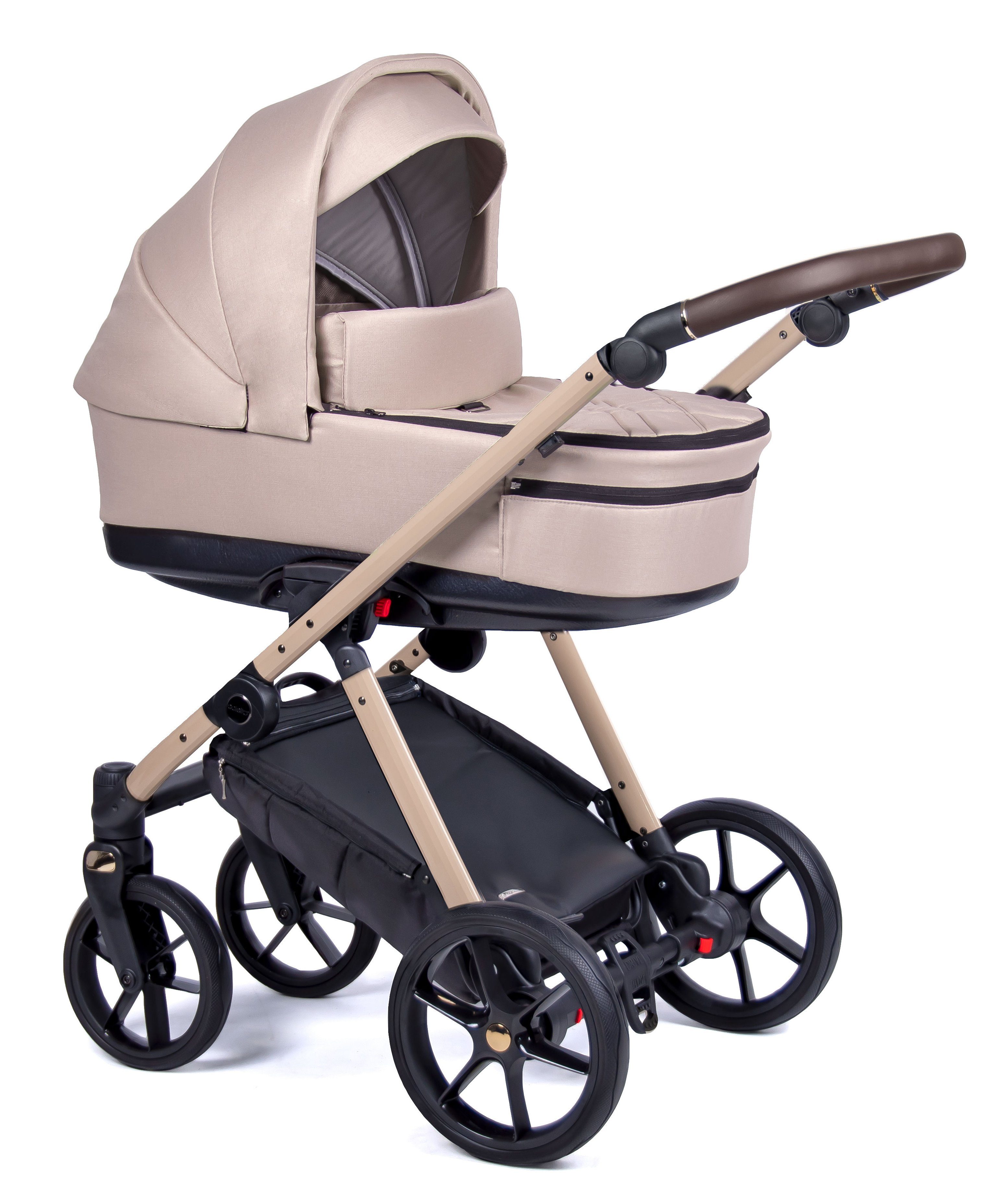babies-on-wheels Kombi-Kinderwagen 2 in 1 in Designs Teile Kinderwagen-Set beige Sand = 14 Gestell 24 Axxis - 