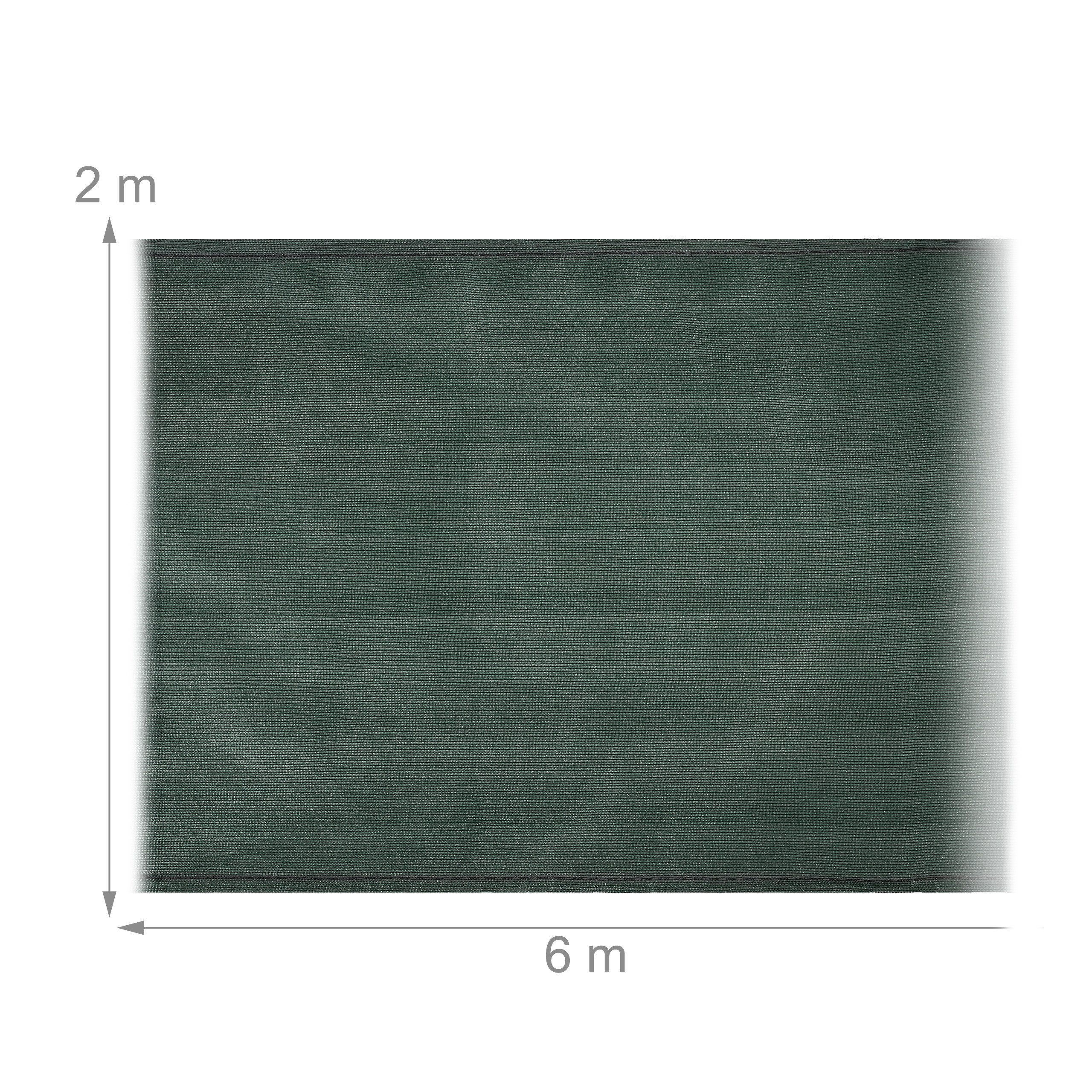 2,0 Zaunblende 2 6 relaxdays hoch, Meter grün x m Blende