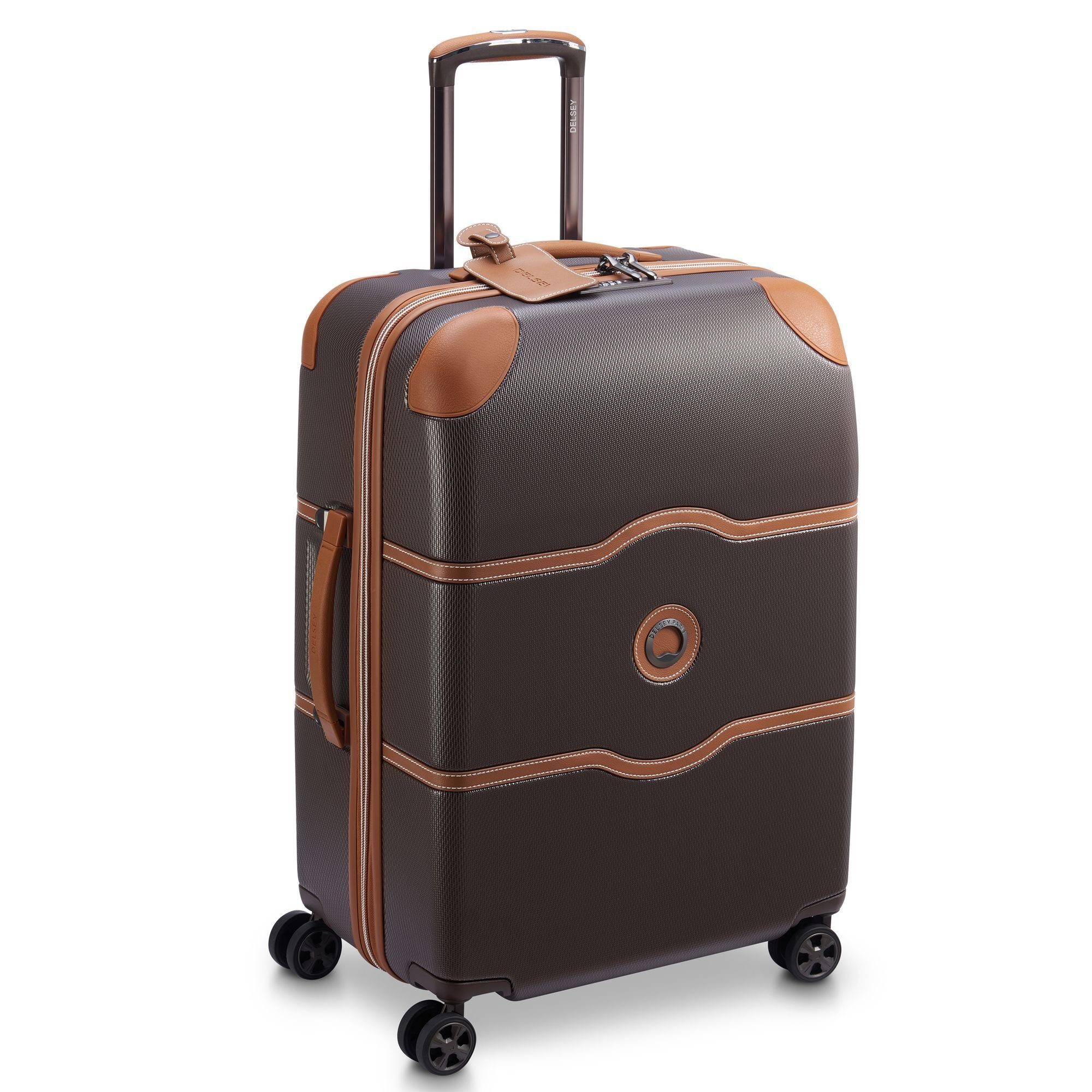 Delsey Air braun Polycarbonat 2.0, Hartschalen-Trolley Chatelet Rollen, 4