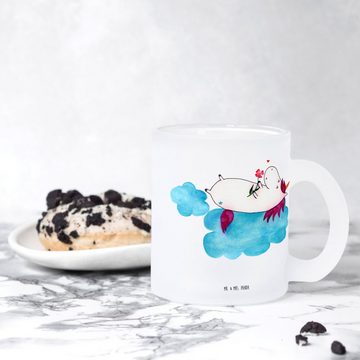 Mr. & Mrs. Panda Teeglas Einhorn Verliebt - Transparent - Geschenk, Glas Teetasse, Tasse, Pega, Premium Glas, Außerordentliches Design
