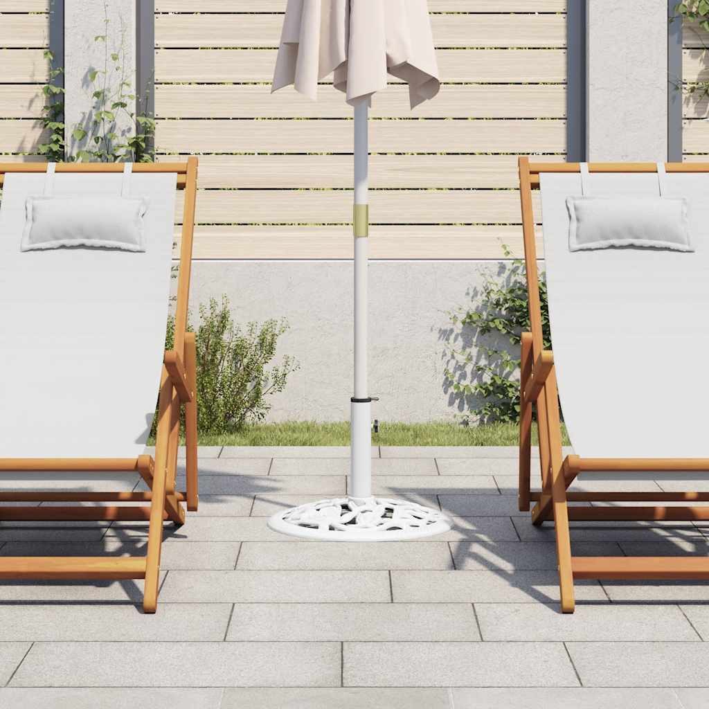 vidaXL Schirmhalter Sonnenschirmständer Weiß 12 kg 48 cm Gusseisen, 1 tlg.
