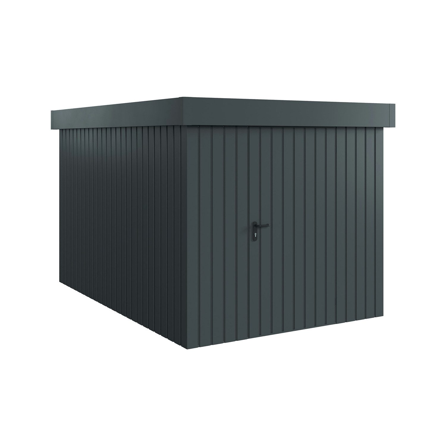Hörmann Ecostar Gerätehaus Metall "Euroline Trend", BxT: 214x166 cm, (anthrazitgrau), mit Flachdach, anthrazitgrau, 1-flügelige Tür