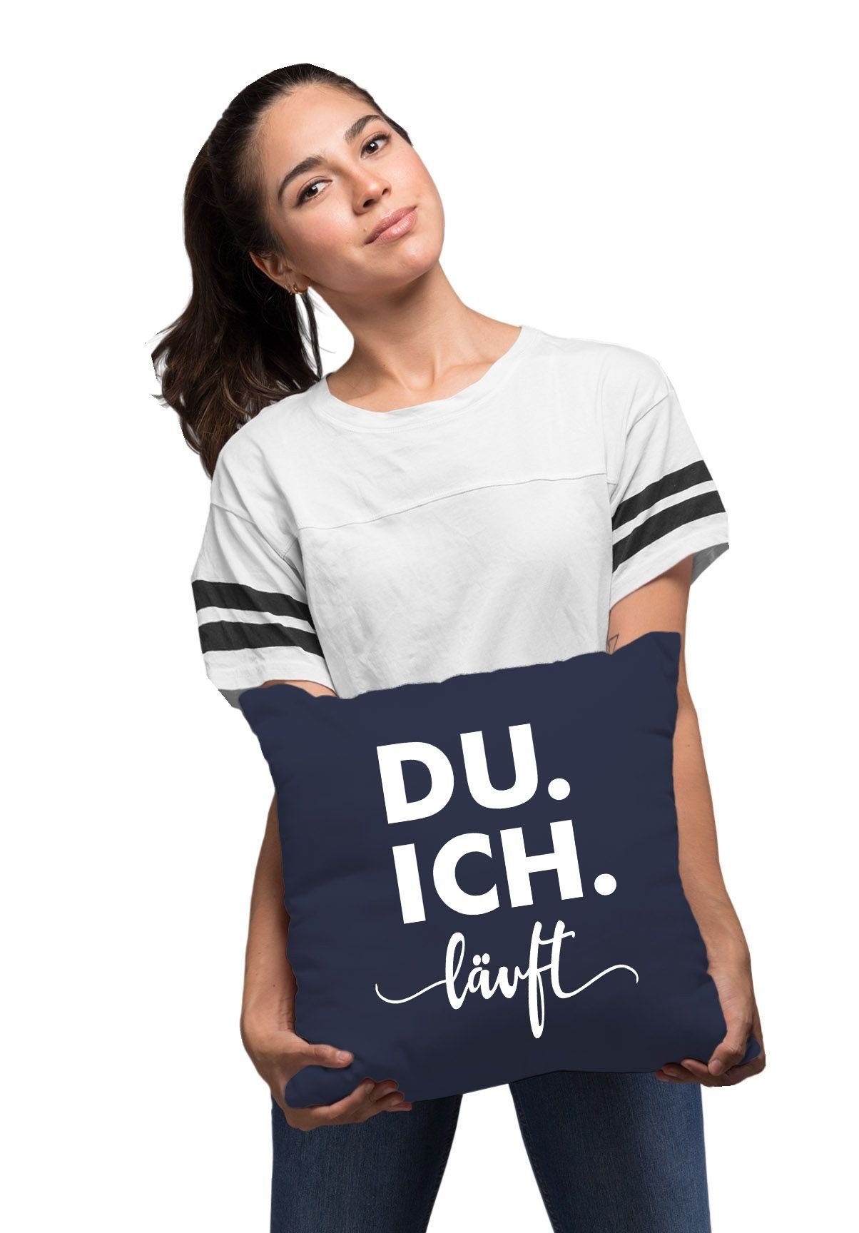 Ich Liebeserklärung Liebesprüche läuft Liebe Kissen-Bezug Partner Dekokissen navy Du Geschenk SpecialMe® für SpecialMe