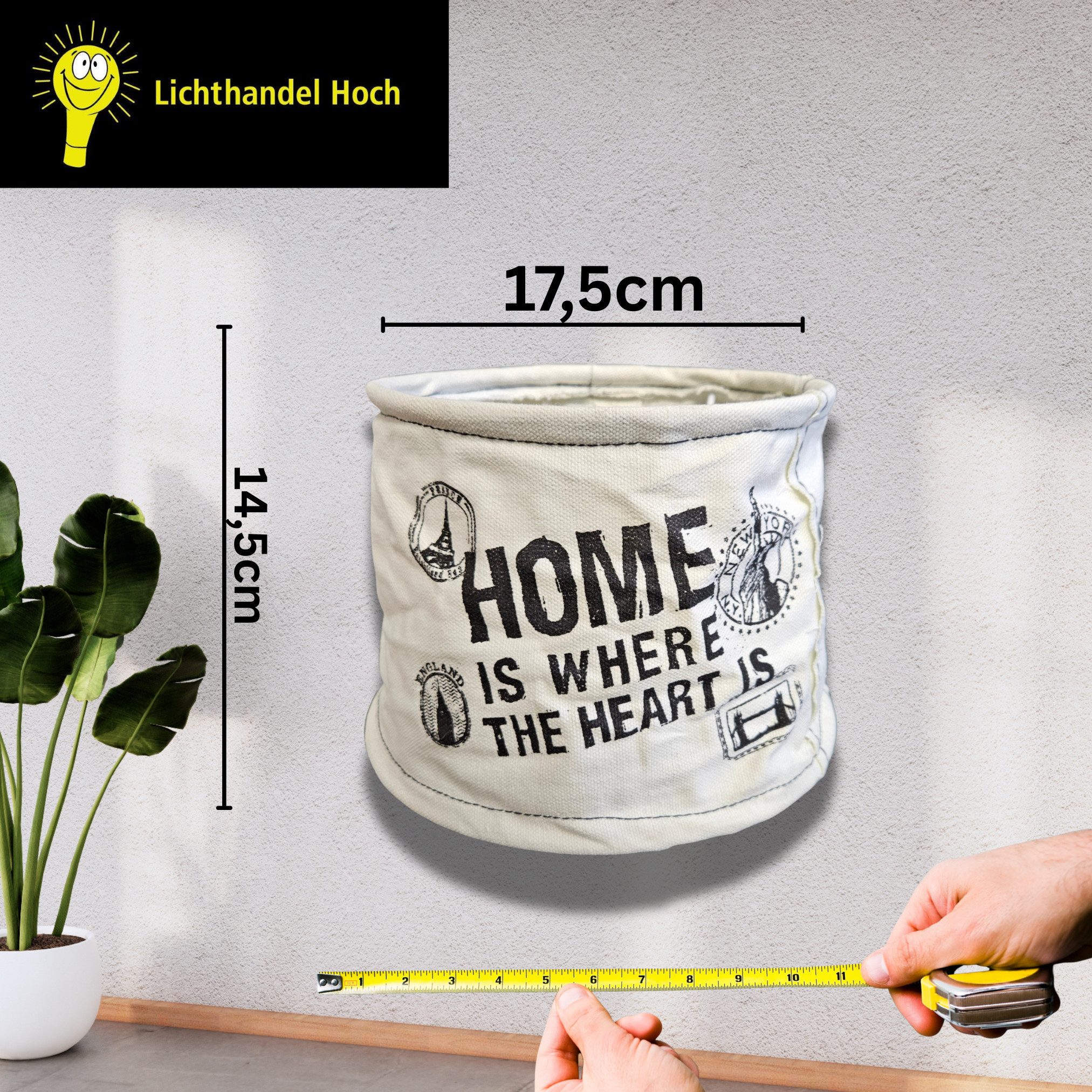 Lichthandel Hoch Lampenschirm Lampenschirm E27 Stoffschirm Rund Retro Vinta günstig online kaufen