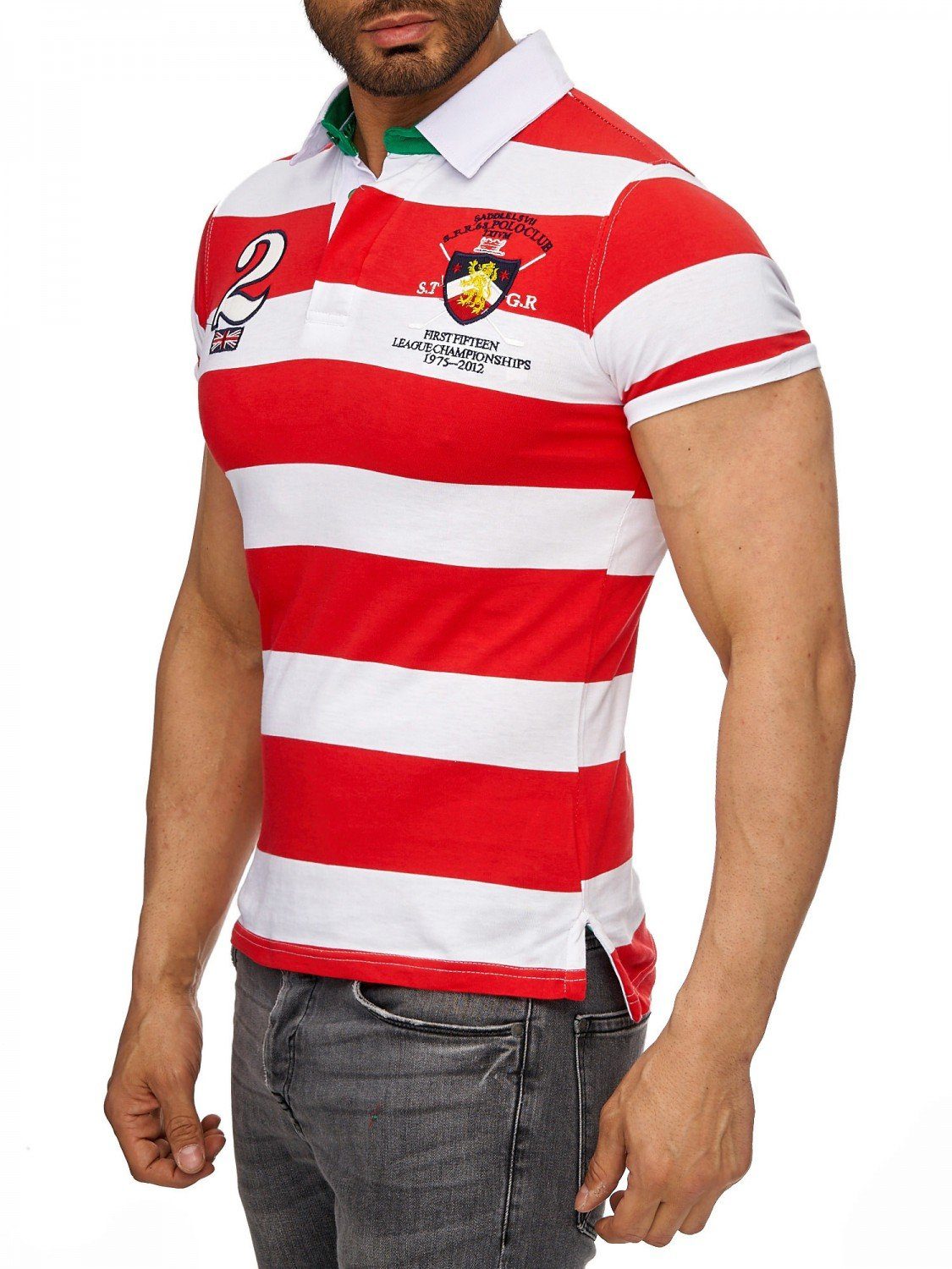 Egomaxx Poloshirt Polo Kragen Gestreift H1851 günstig online kaufen