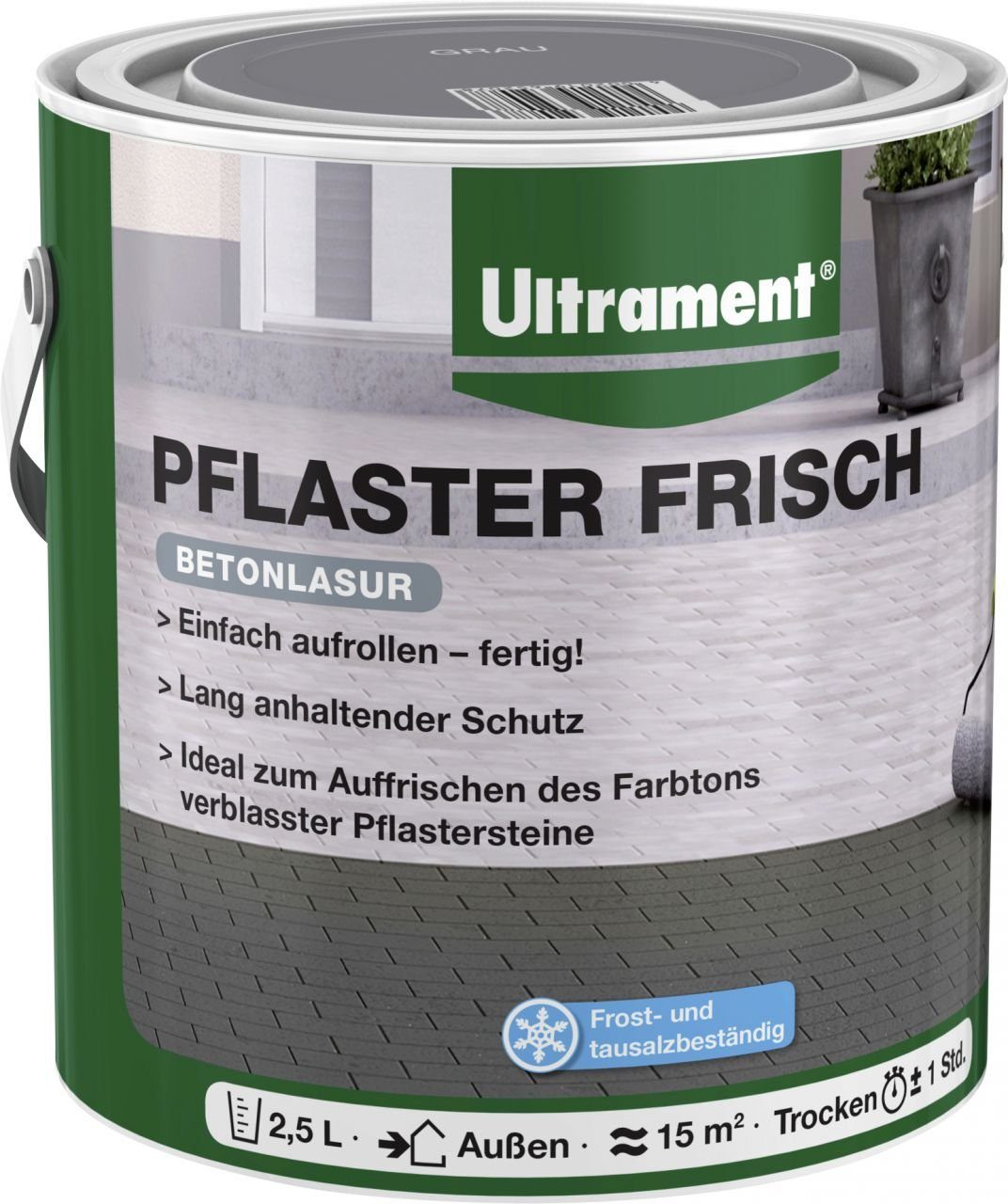 Ultrament Zementfarbe Ultrament Pflaster Frisch 2,5 L grau
