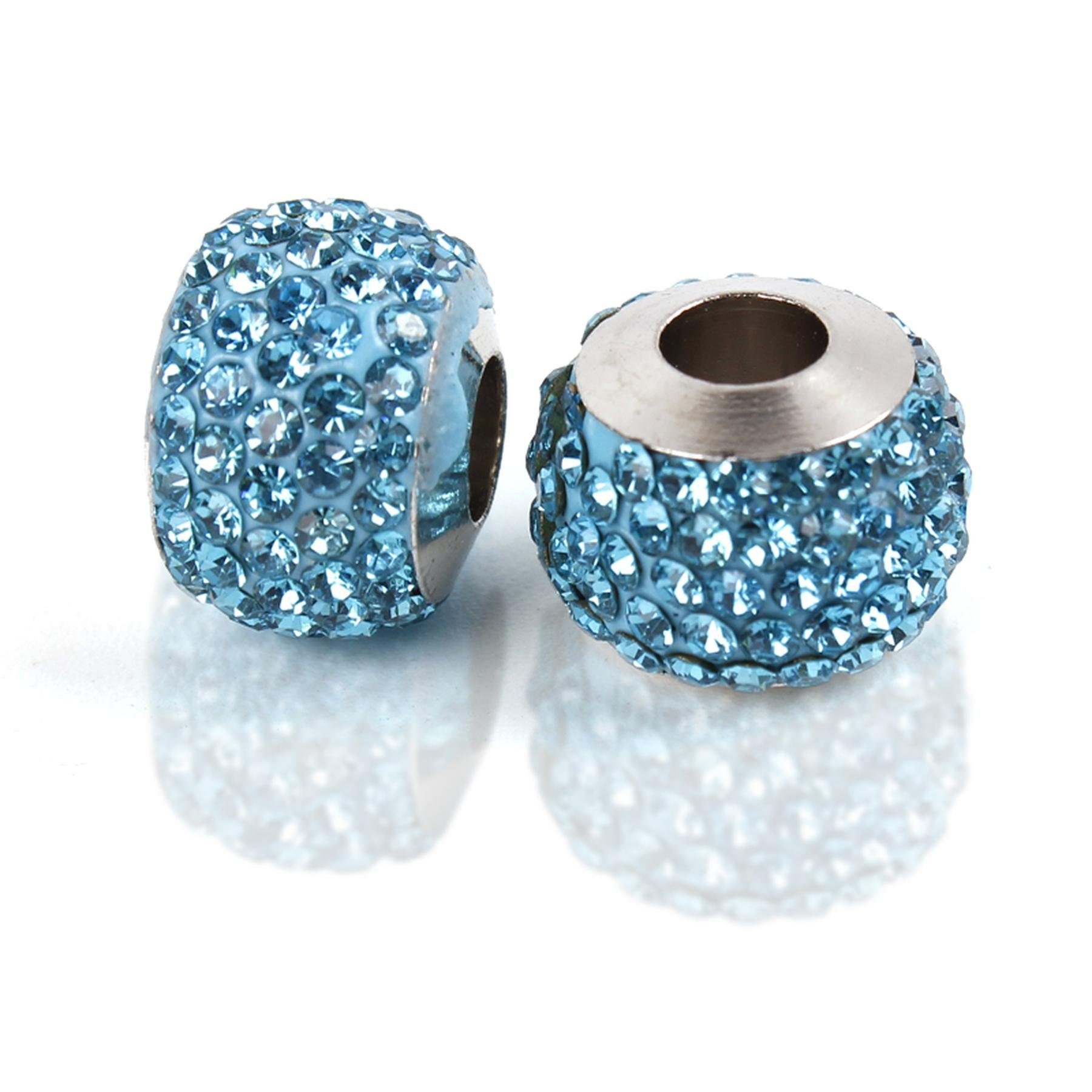 Kopper-24 Ремесленные бусы Großloch Spacer Charm Бисер Rondelle Stassperlen glitzernd 12 mm, 10