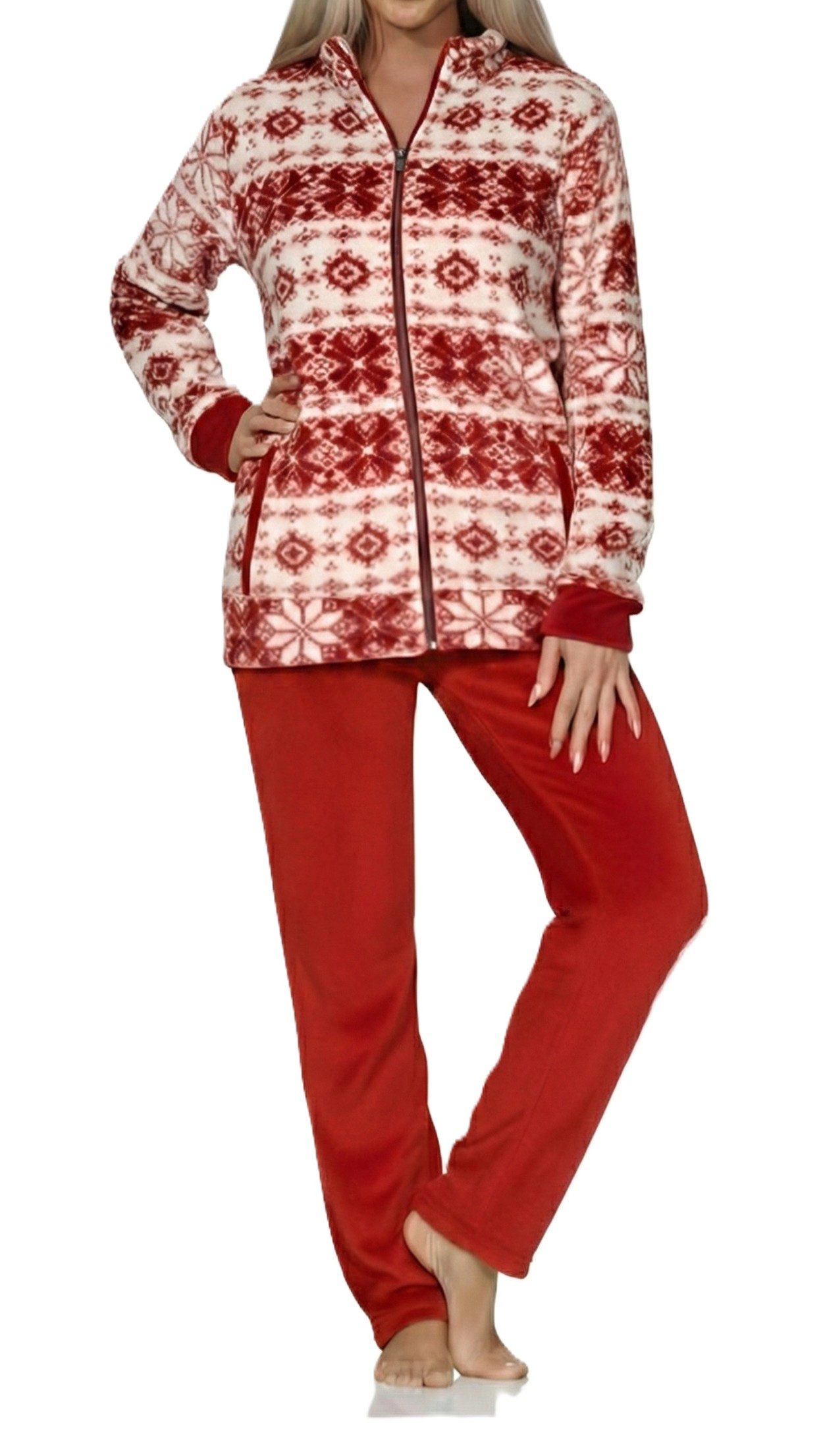 Normann Relaxanzug Normann Damen Hausanzug Freizeitanzug aus Coralfleece Freizeitanzug