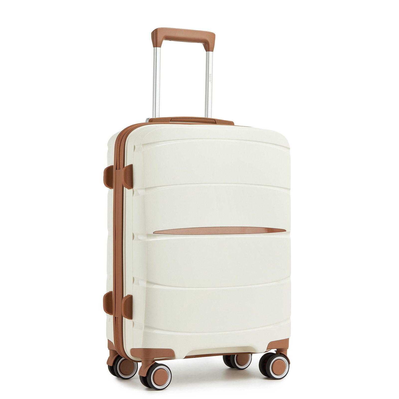 KONO Handgepäckkoffer PP – Kabinenkoffer mit TSA-Schloss & stylischen Braun günstig online kaufen