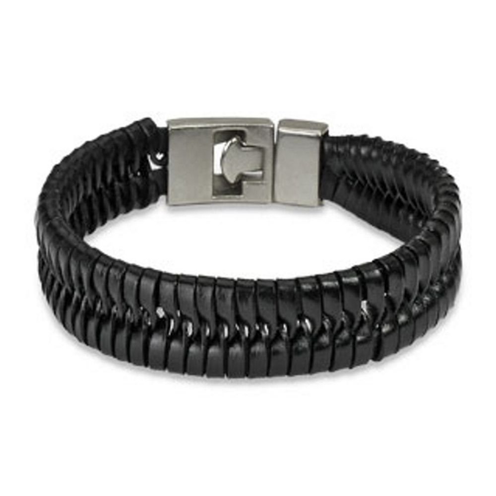 BUNGSA Armband Armband T-Verschluss schwarz aus Edelstahl Unisex (1 Armband, 1-tlg), Bracelet Armschmuck | Edelstahlarmbänder