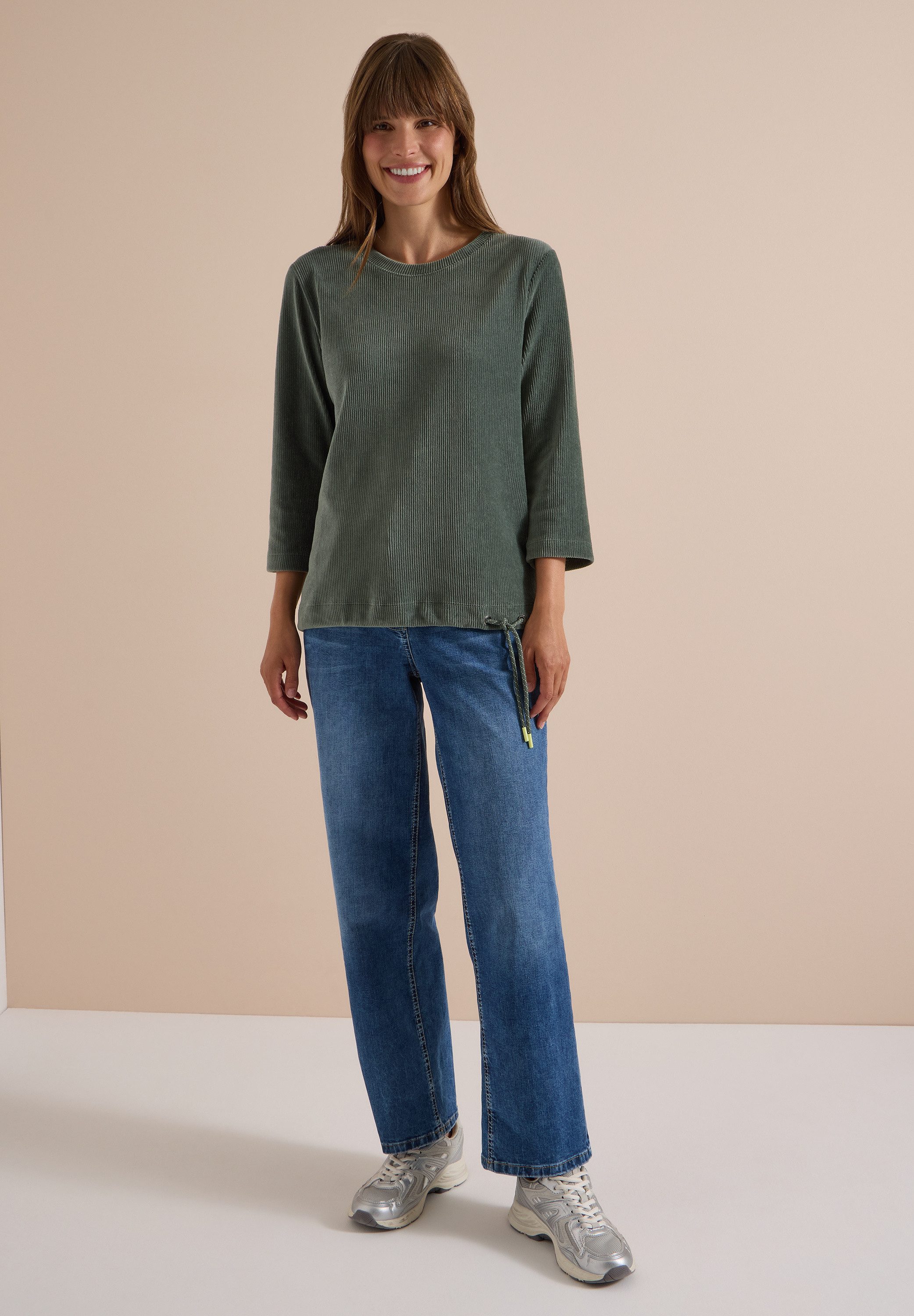 CECIL 3/4-Arm-Shirt mit Tunnelzug am Saum