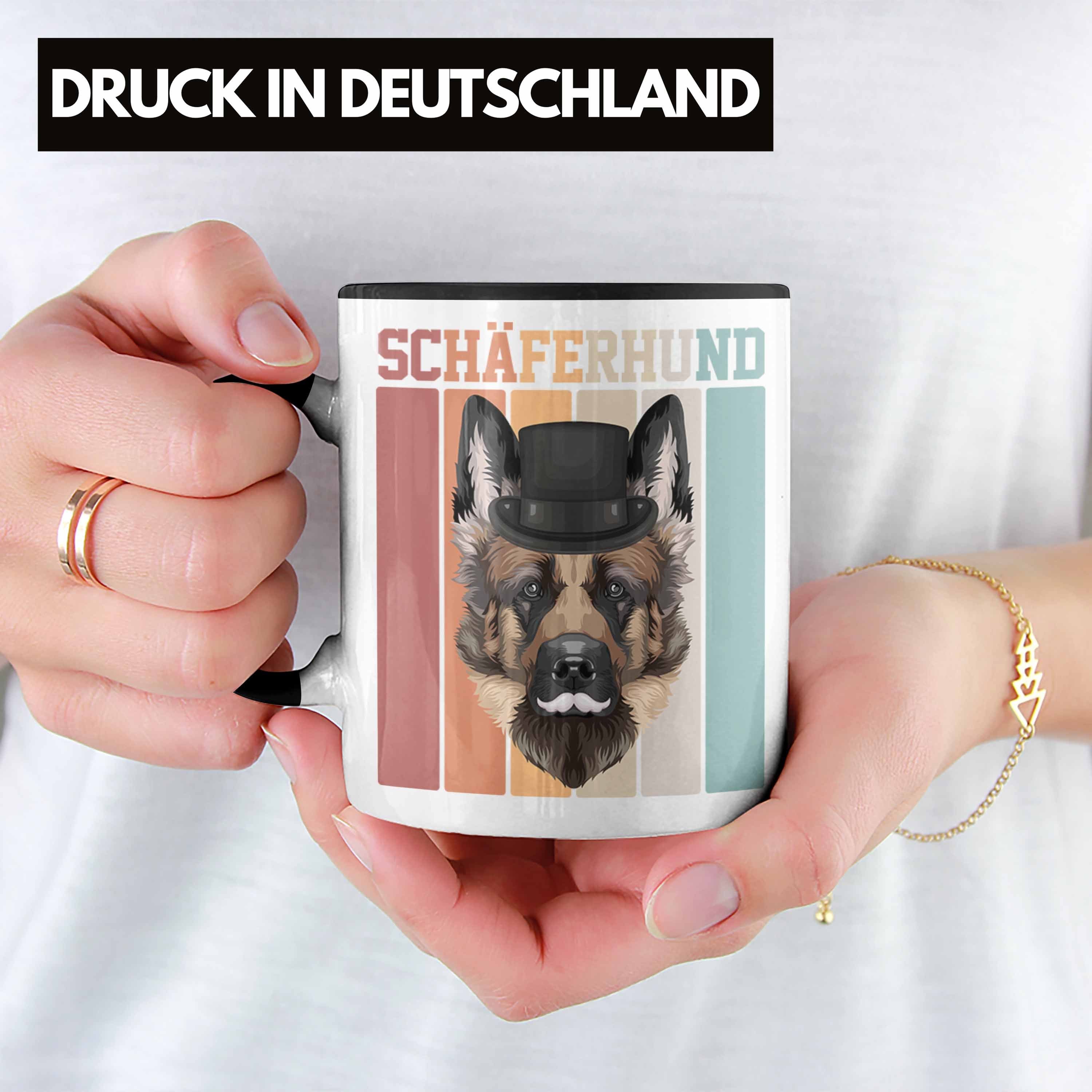 Schäferhund Lustiger Spruch Schwarz Besitzer Tasse Retro Trendation Geschenk Geschenkidee Tasse