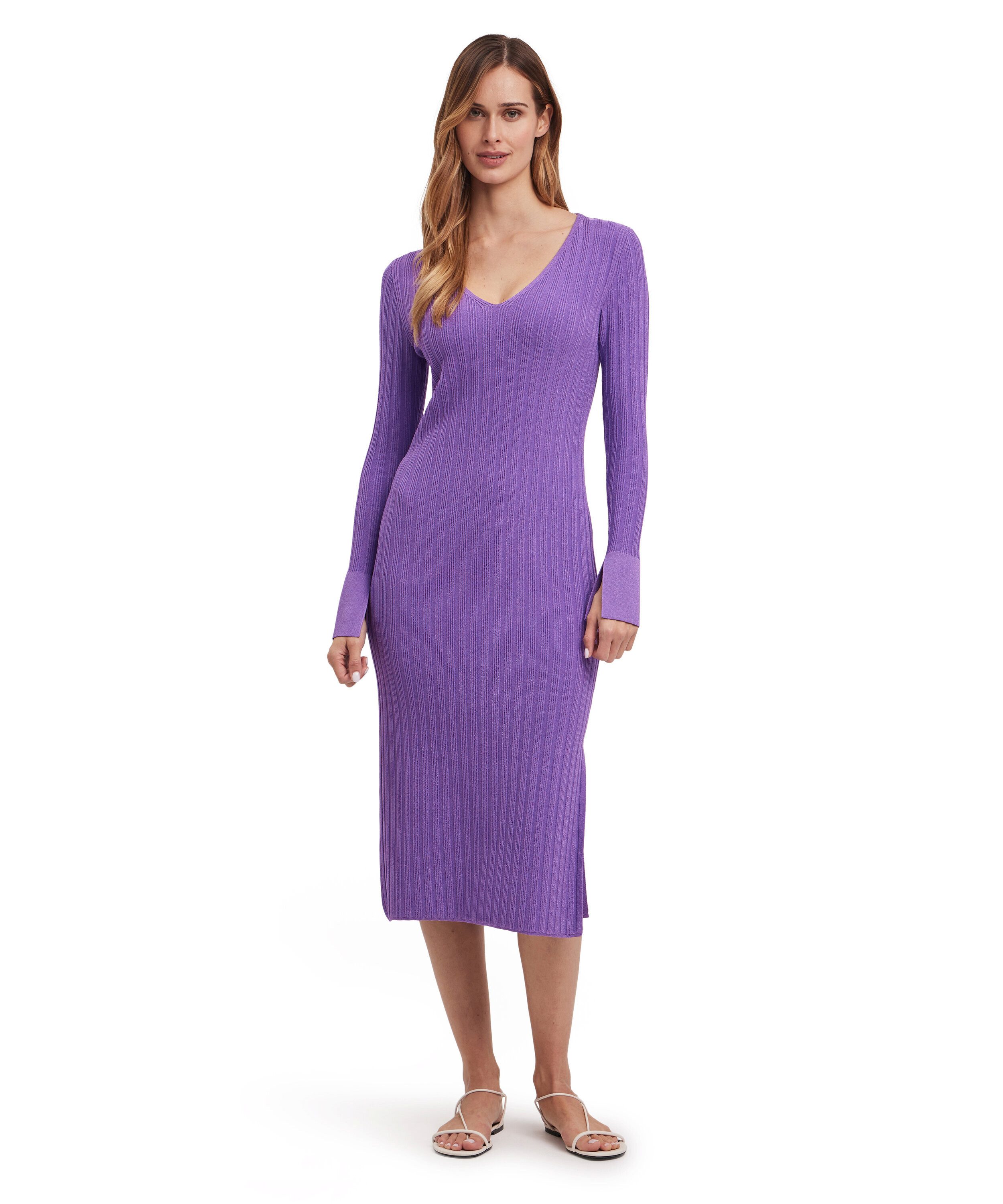 Strickkleid Kleid mit feiner Rippstruktur