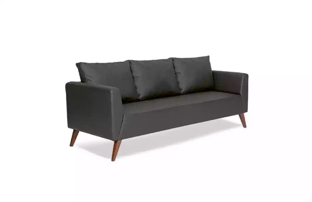 1 in Büromöbel Teile, Schwarze Luxus Sofa Arbeitszimmermöbel, Designer Europa Couch Sofa JVmoebel Made