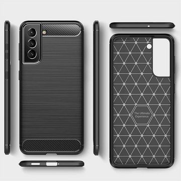 CoolGadget Handyhülle Carbon Handy Hülle für Samsung Galaxy S22 6,1 Zoll, robuste Telefonhülle Case Schutzhülle für Samsung S22 Hülle