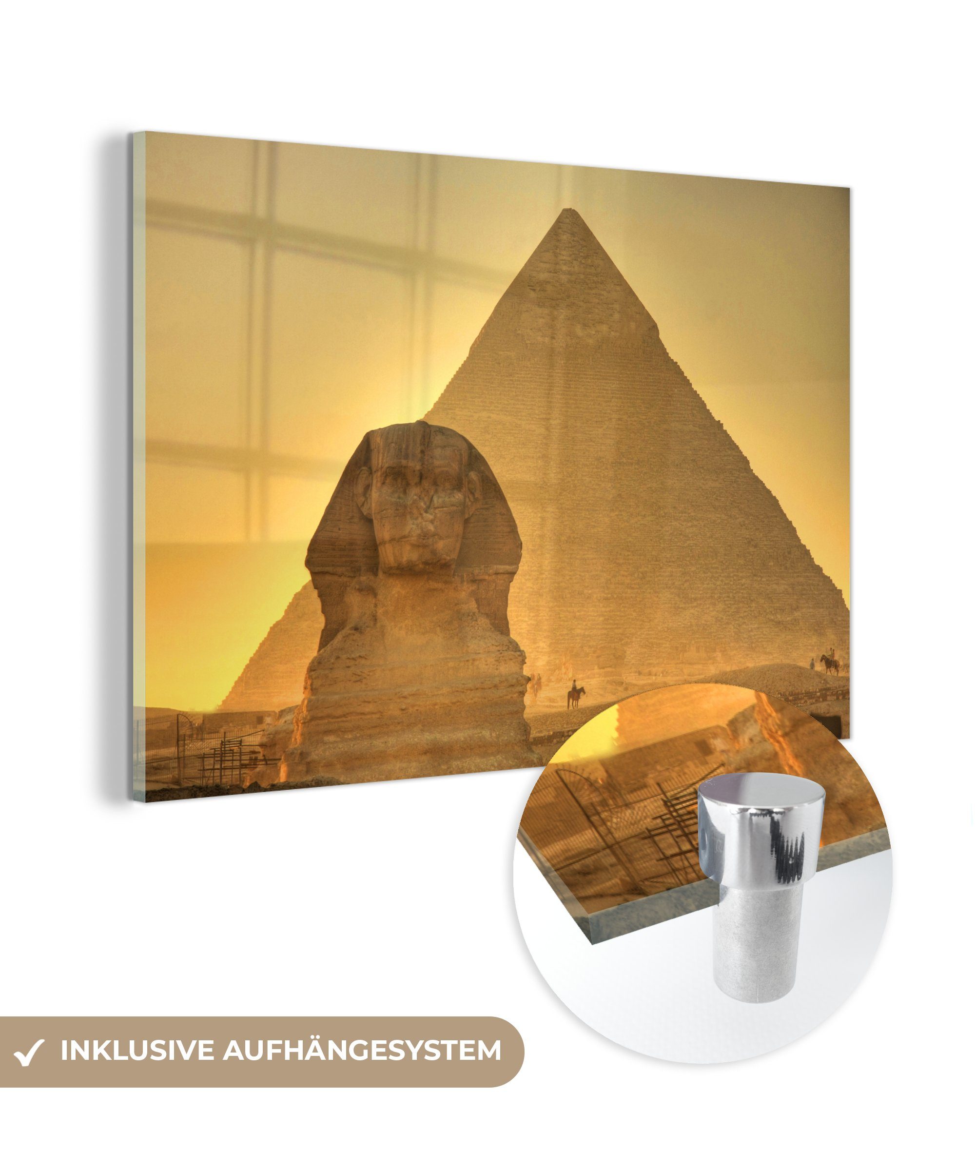 MuchoWow Acrylglasbild Die Sphinx von Gizeh im Abendlicht in Ägypten, (1 St), Acrylglasbilder Wohnzimmer & Schlafzimmer