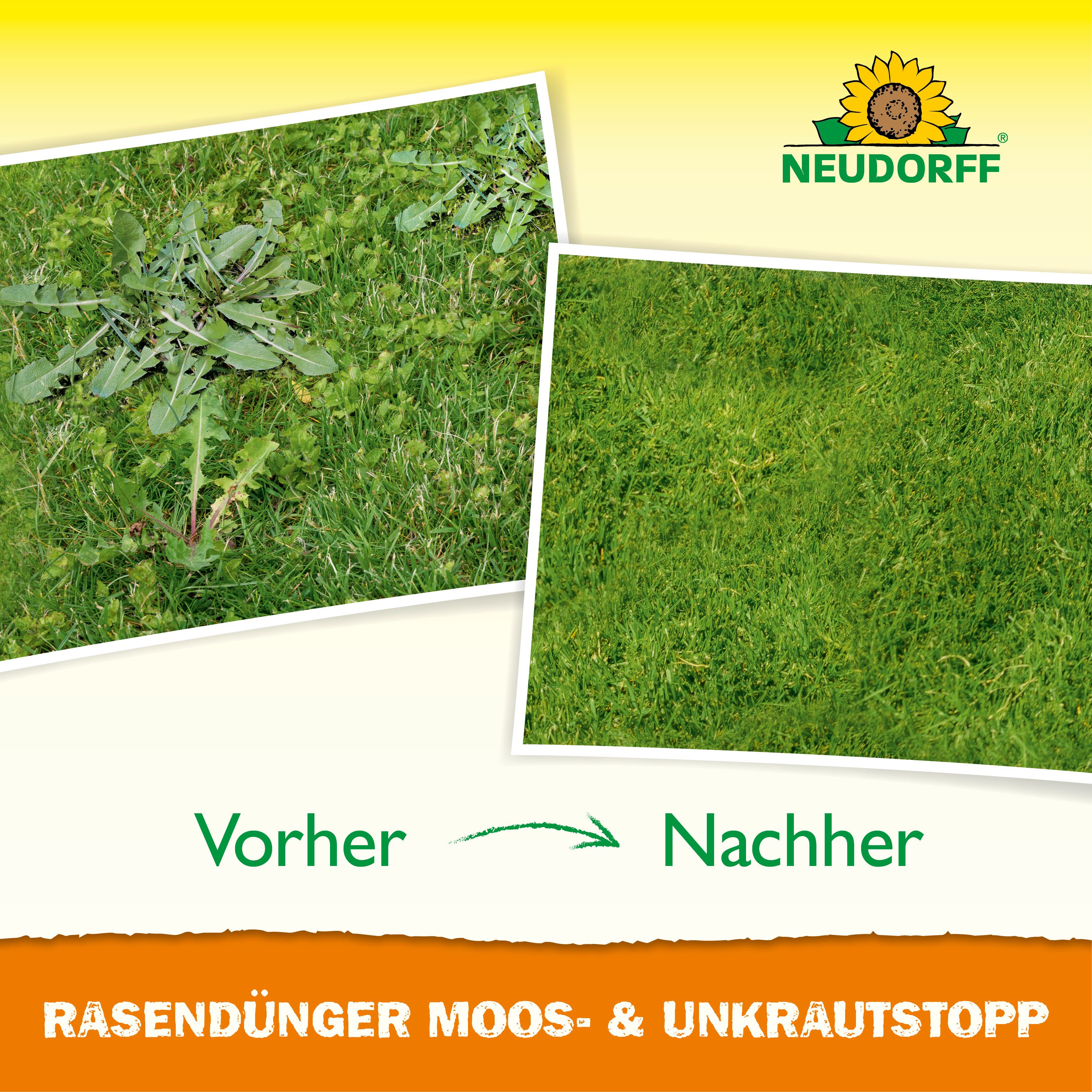 Neudorff Rasendünger Rasendünger Moos-& UnkrautStopp 1l für 100 m², Konzentrat zum Gießen & Spritzen für bis zu 100 m², Flüssiger Rasendünger mit 1,8 % wasserlö – Bild 5 von 5